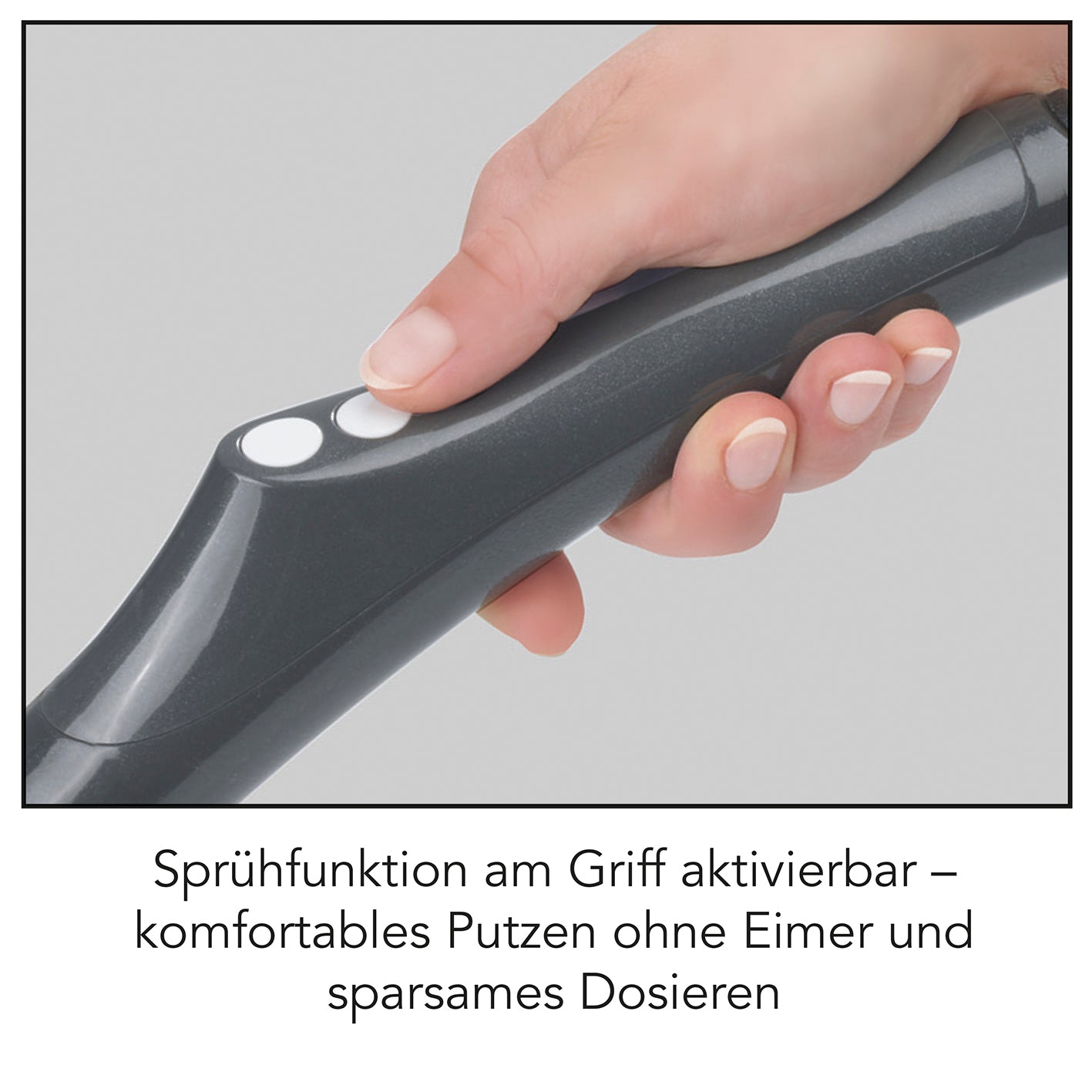Akku-Vibrationsmopp mit Sprühfunktion - grau