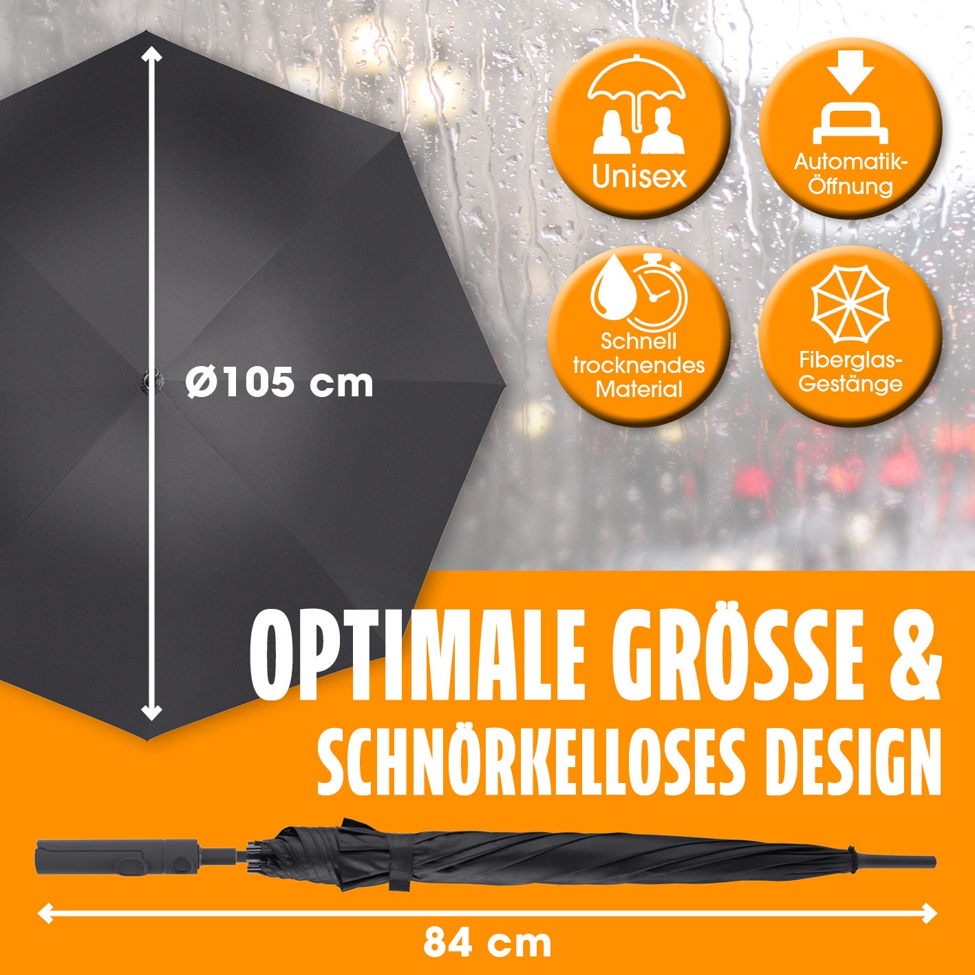 Regenschirm mit Getränkehalter - 2er-Set