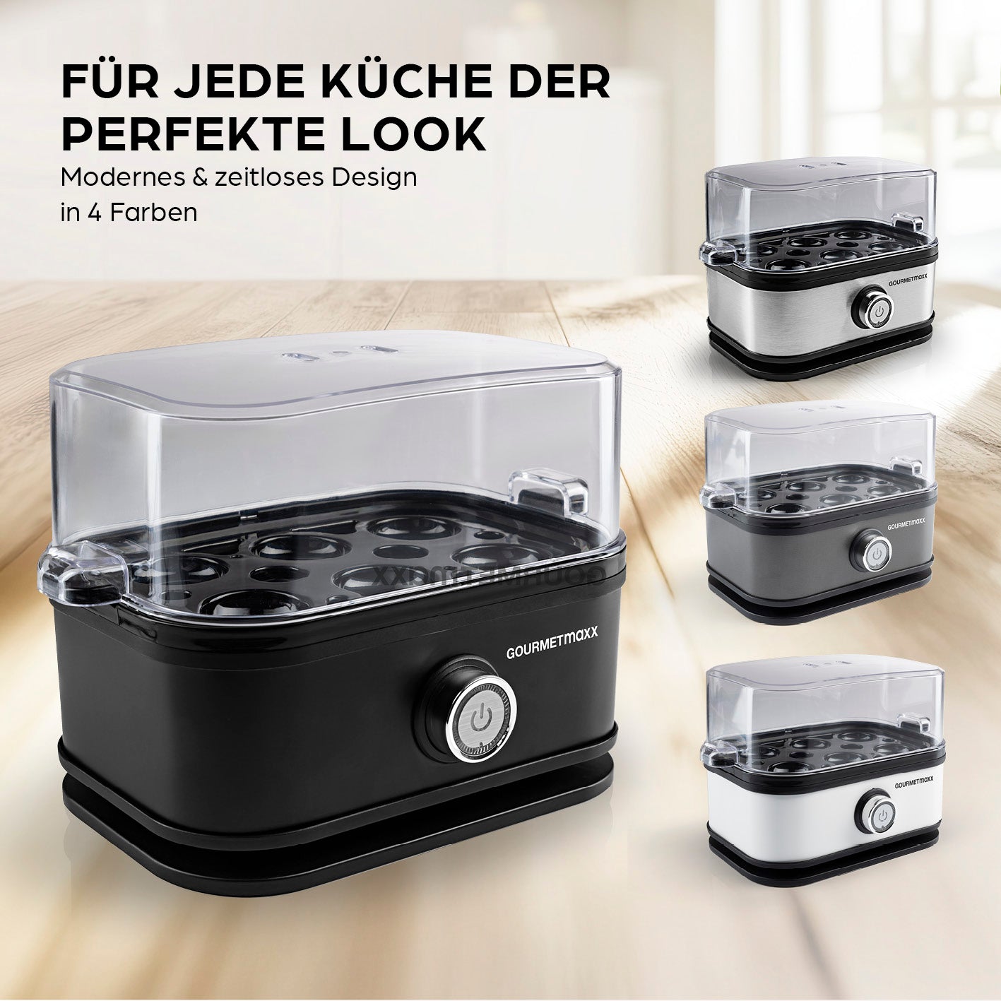 Design-Eierkocher 6 Eier - Schwarz