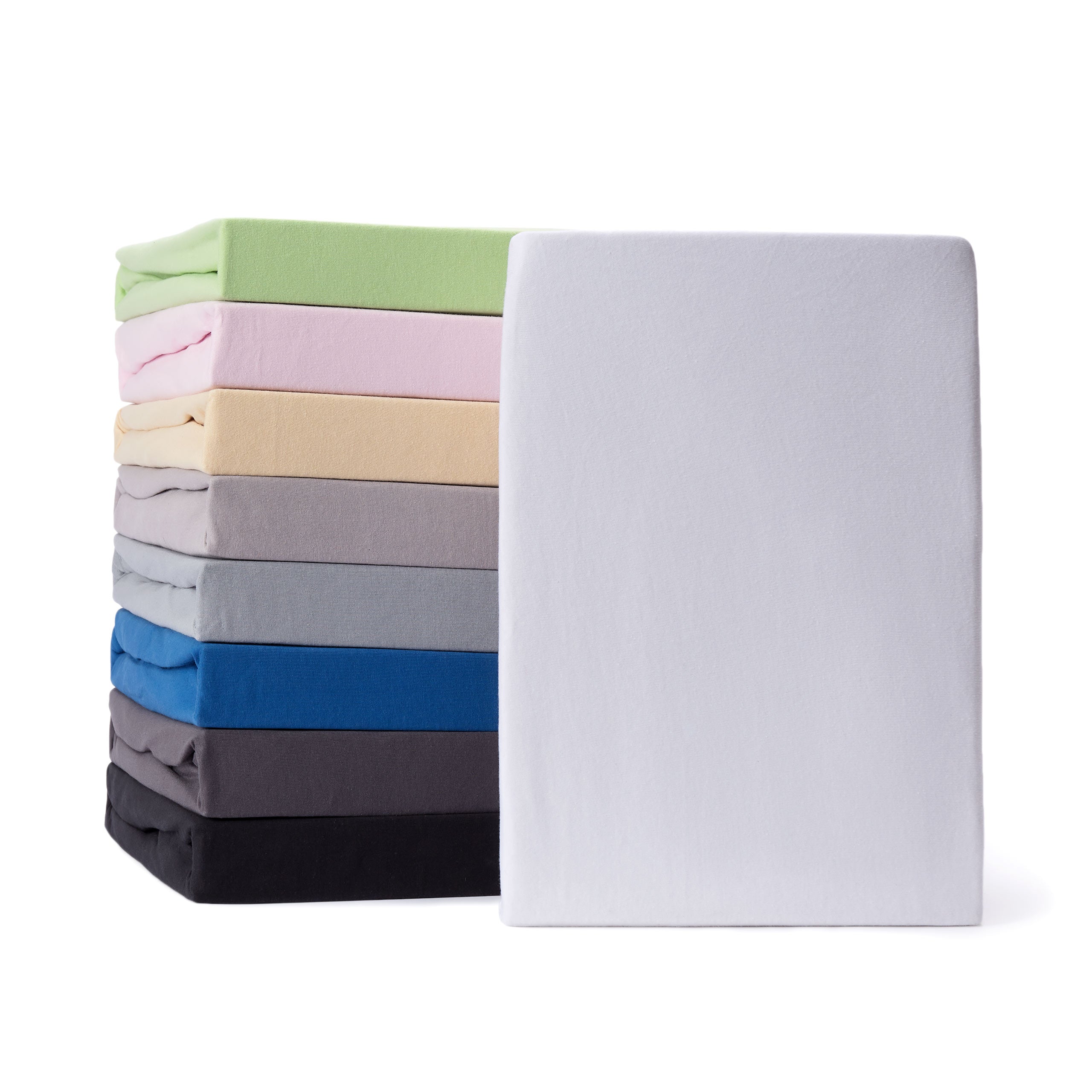 Comfort Jersey Spannbettlaken - 160 g/m² 100% Baumwolle - 180-200 x 200 cm - Weiß