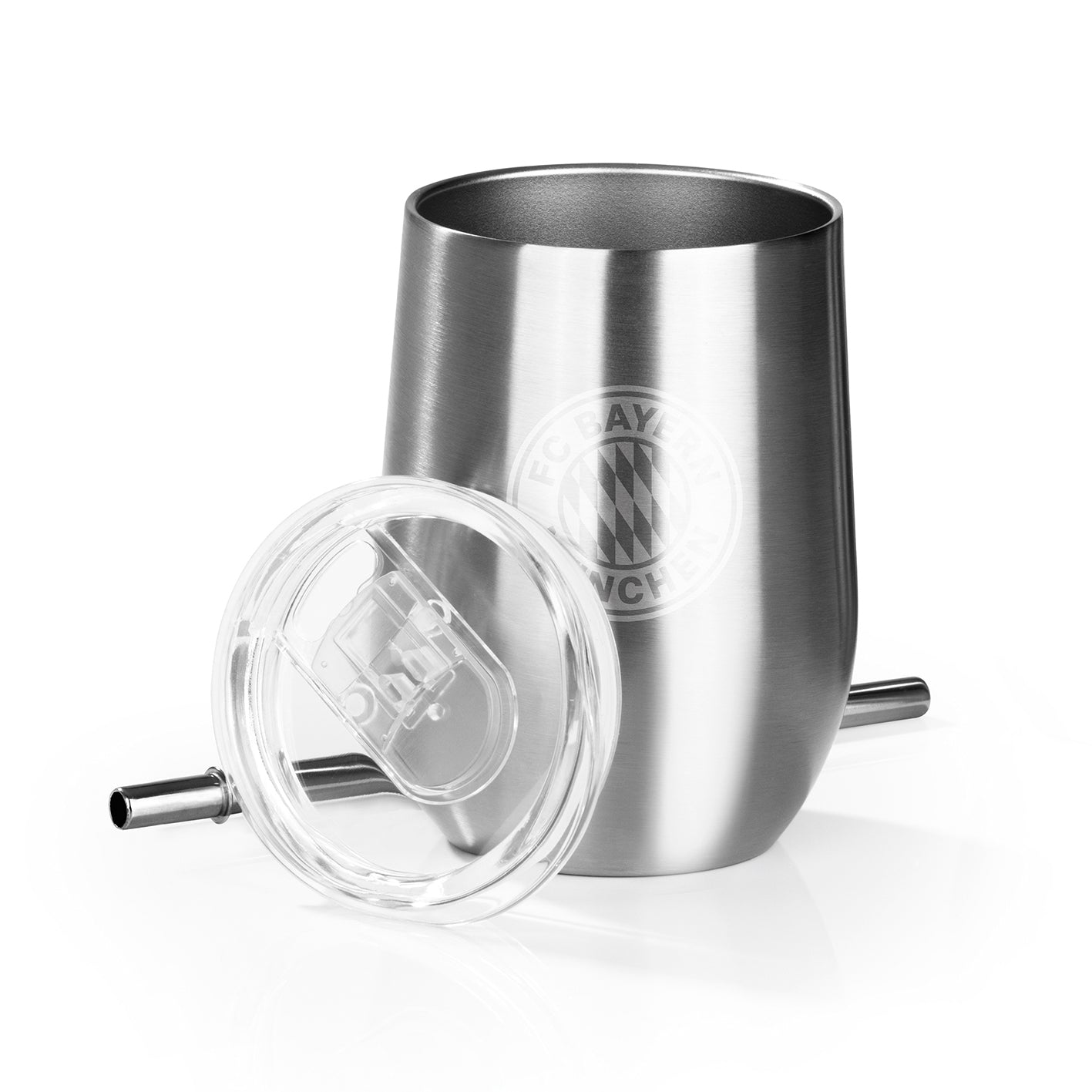 Edelstahl-Getränkebecher inkl. Trinkhalm - 350 ml - 4er-Set
