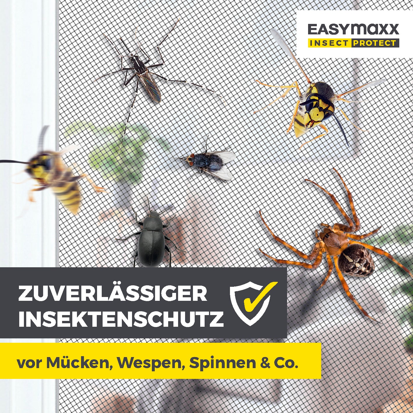 Teleskop-Insektenschutzgitter Schwingtür - Weiß