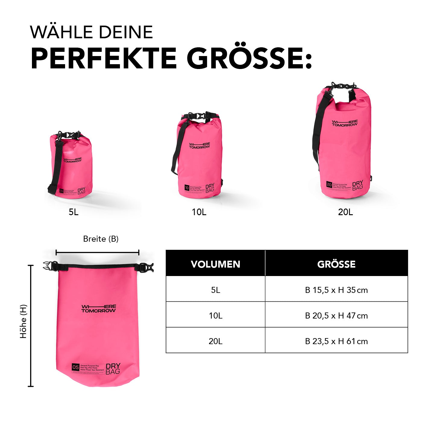 Dry Bag 20L - Style 01 - Pink