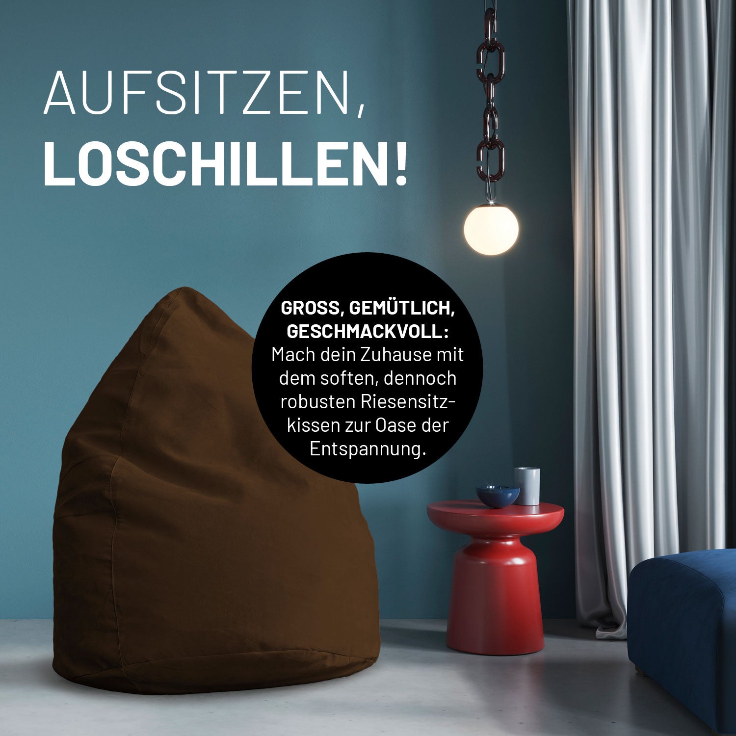 Luxury XL PLUS Sitzsack (220 L) - indoor - Braun