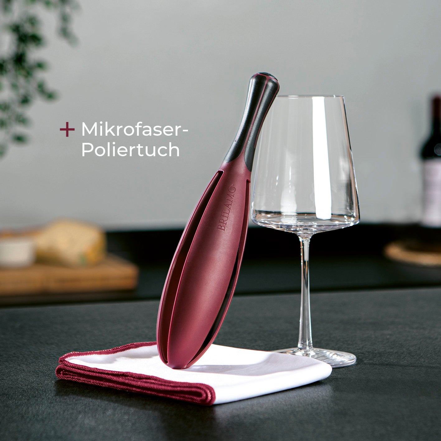 Weinglaspolierer inkl. 3 Poliertücher