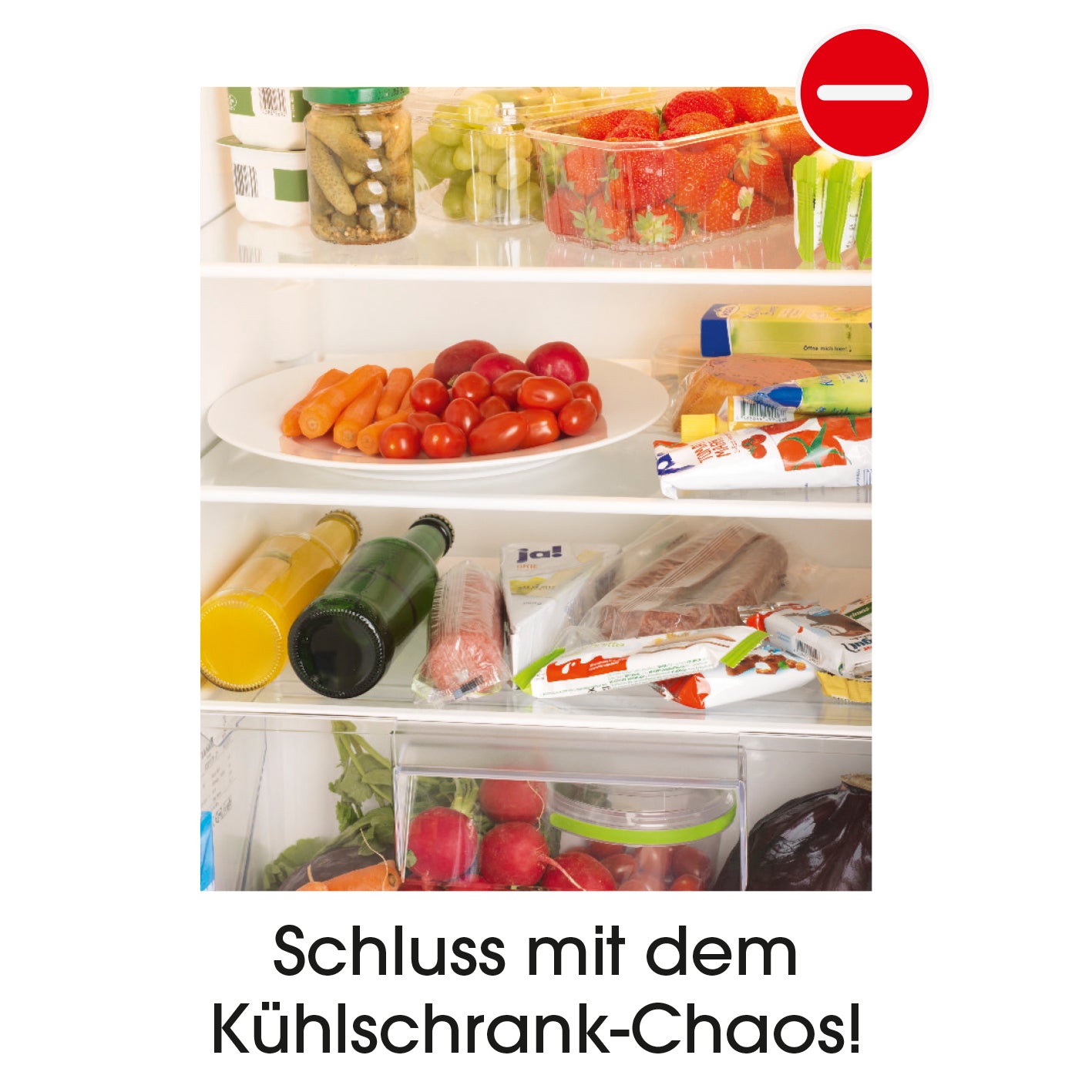 Klemm-Schublade für Kühlschrank - 3er-Set - transparent/blau