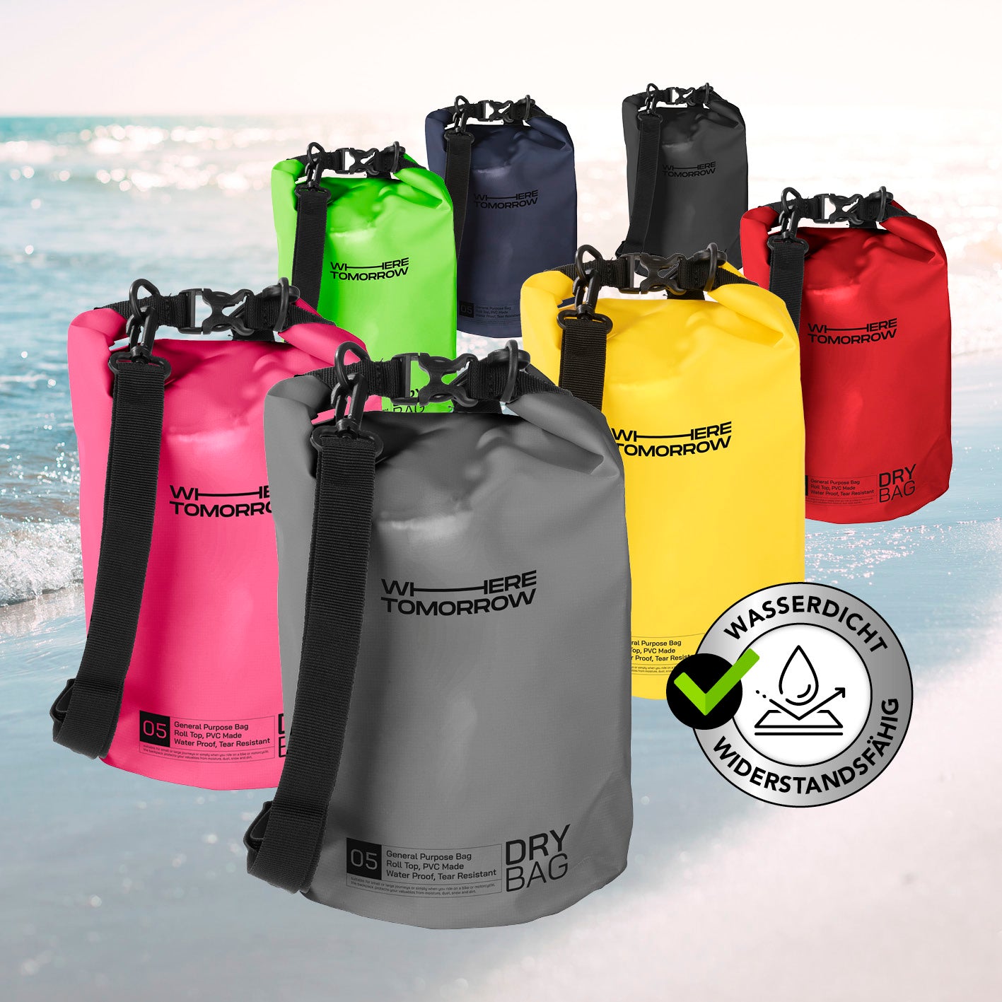 Dry Bag 5L - Style 01 - Grau
