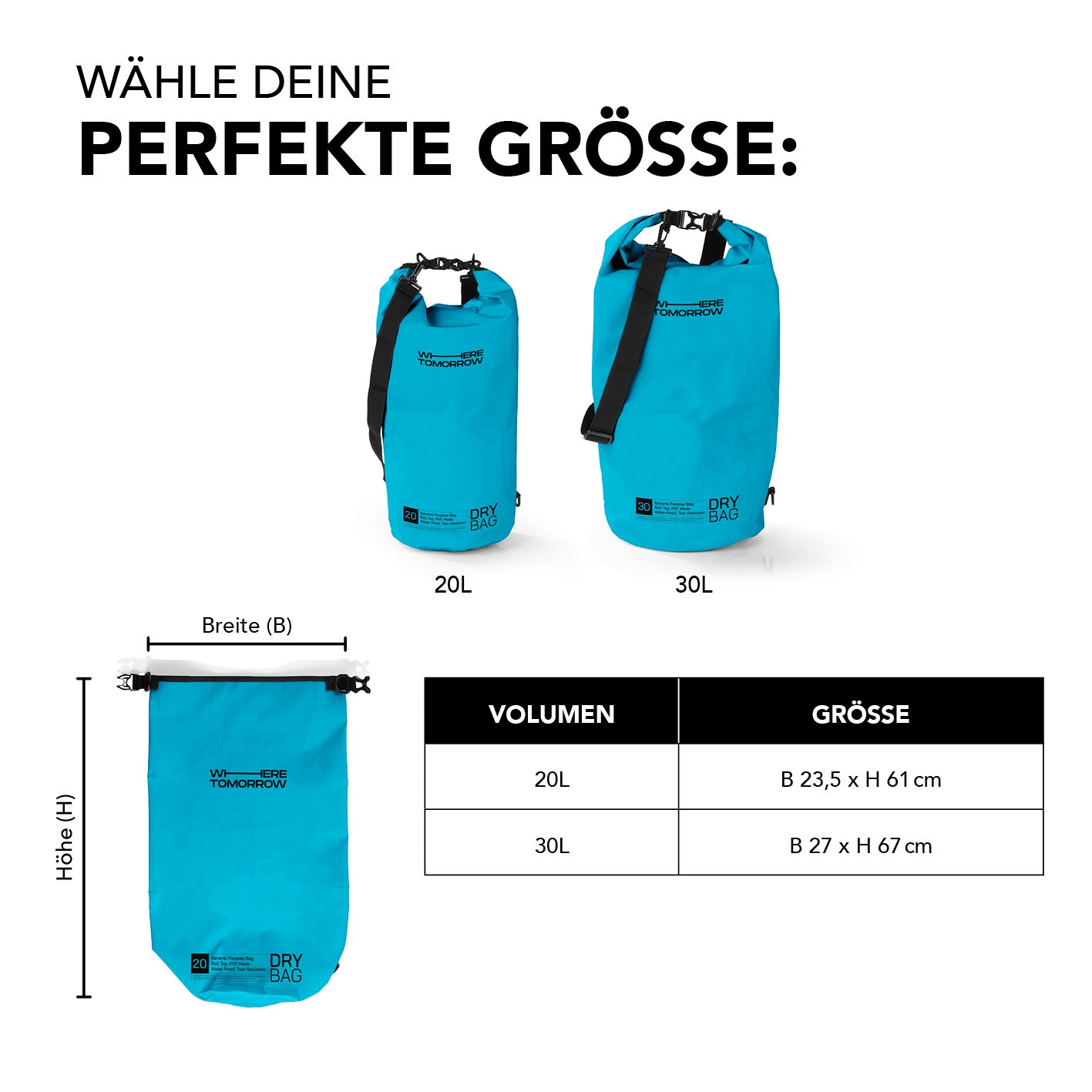 Dry Bag 30L - Style 01 - Himmelblau