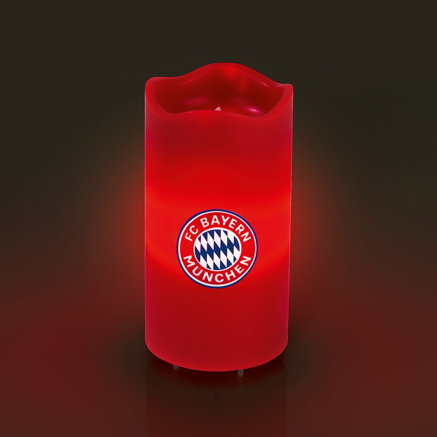 LED-Echtwachskerze - rotierende FCB-Logo-Projektion