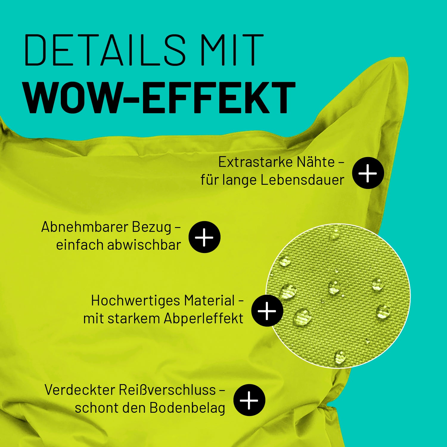 Sitzsack Classic XXL (380 L) - indoor & outdoor - Apfelgrün