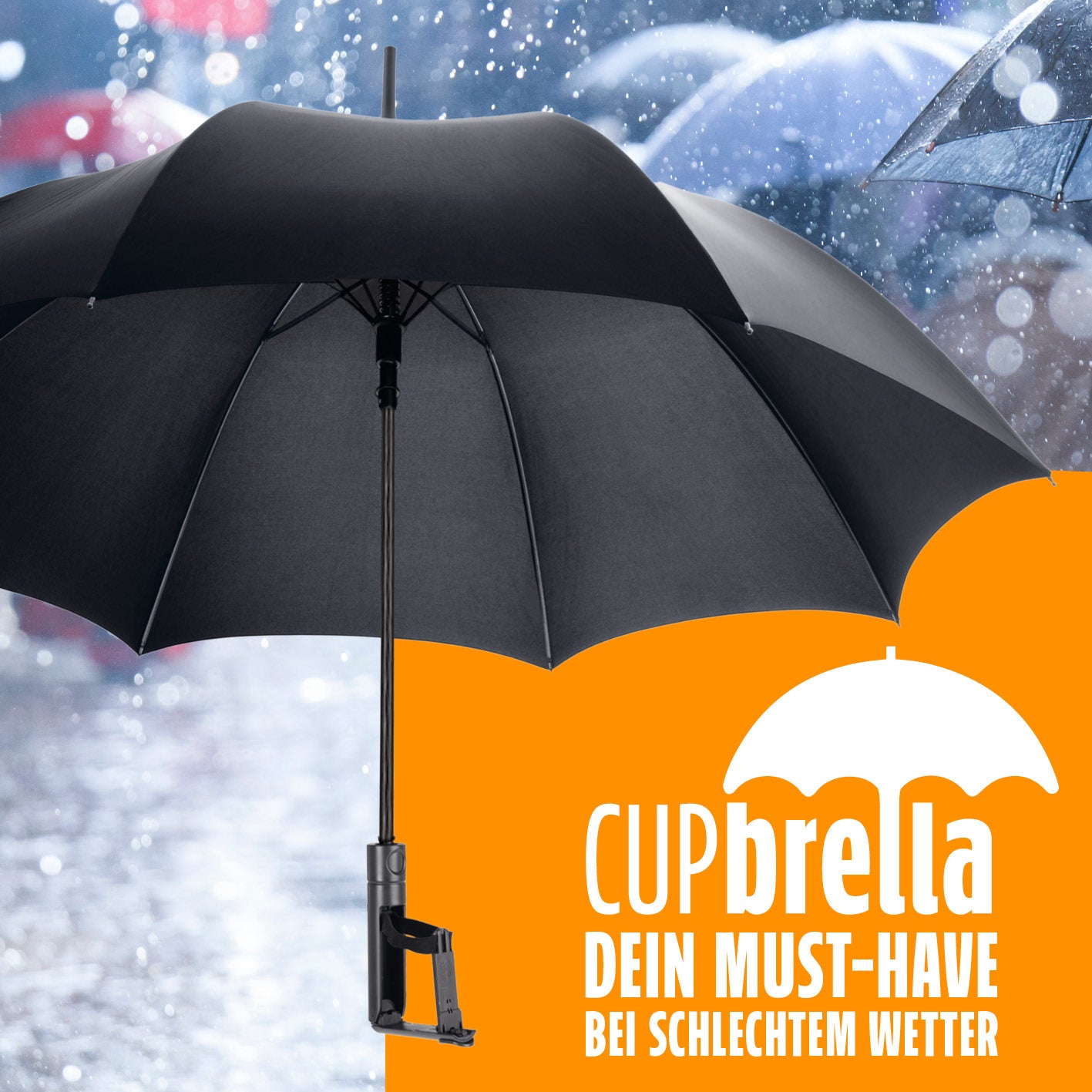 Regenschirm mit Getränkehalter - 2er-Set
