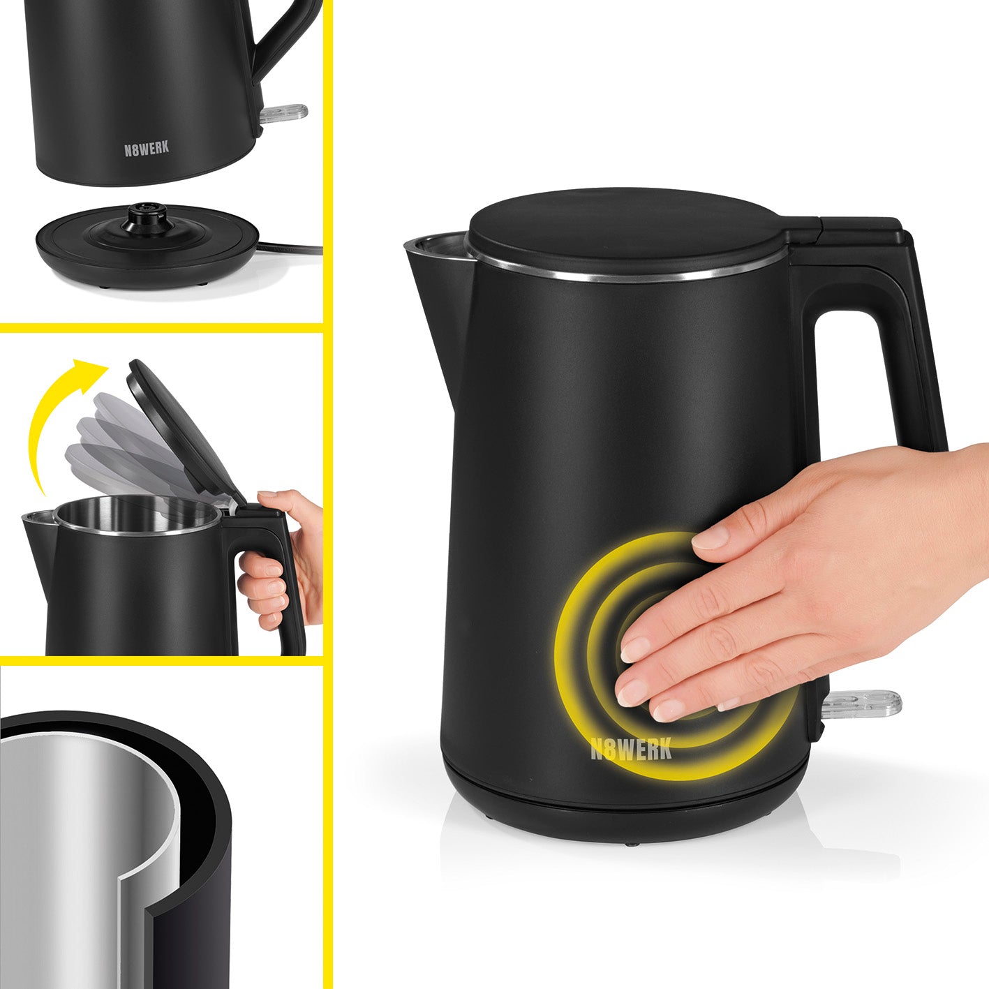 Wasserkocher in der Midnight Edition - Fassungsvermögen 1,5 Liter