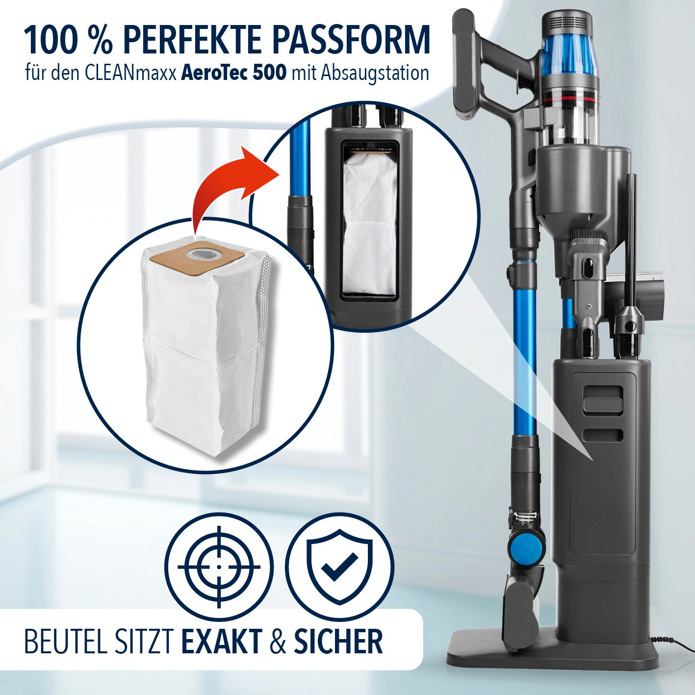 Staubbeutel 10er-Set für CLEANmaxx AeroTec 500 Absaugstation - 3,5 l