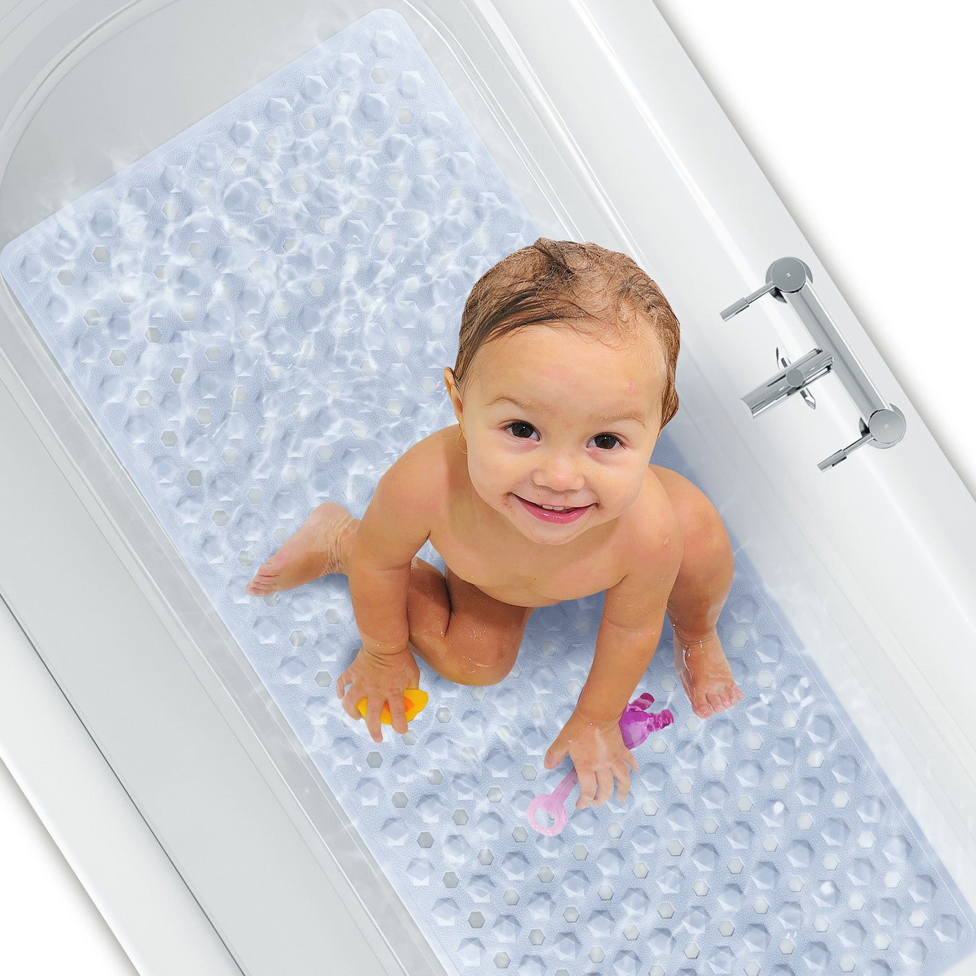 Badewannenmatte 88 x 40 cm – Weiß