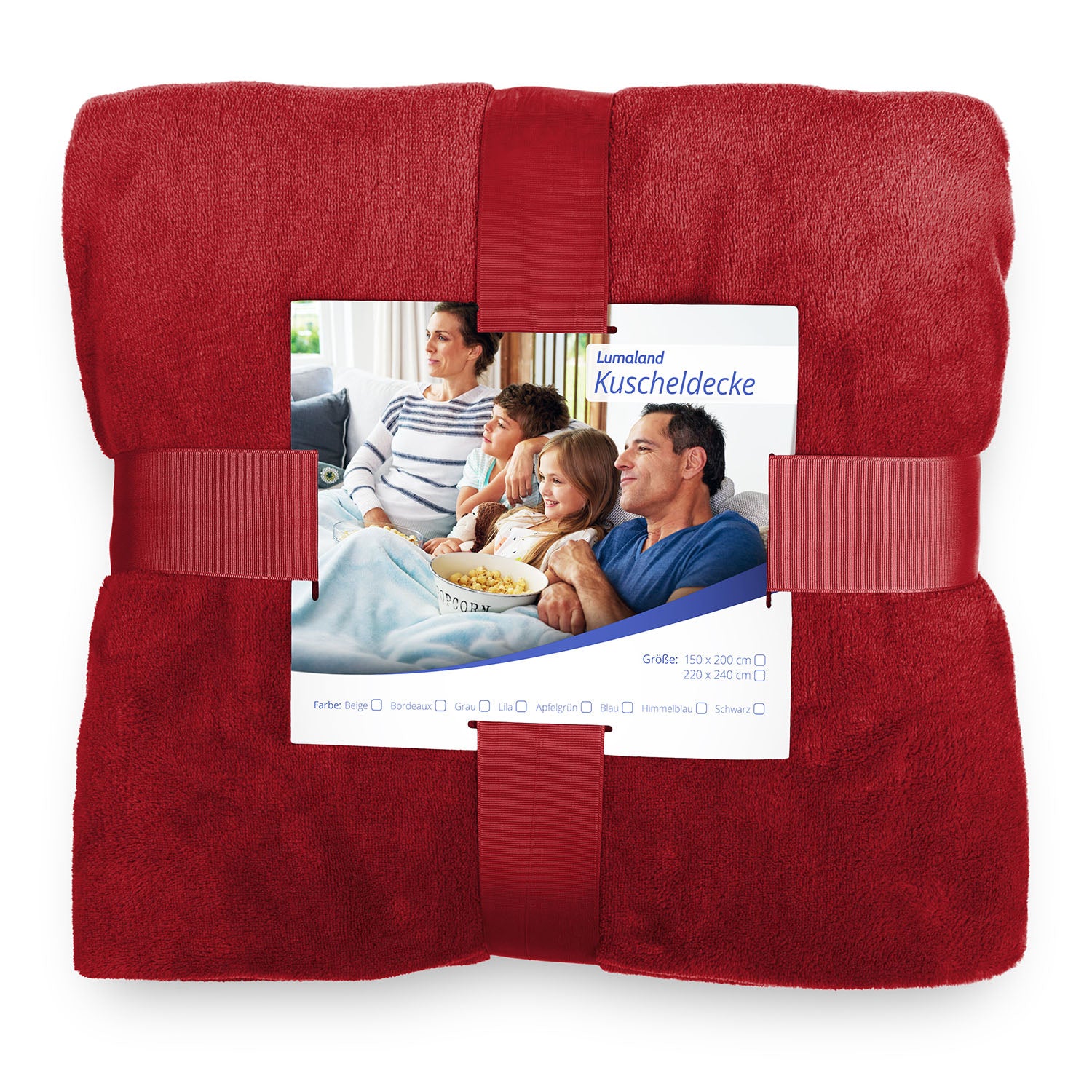 Kuscheldecke - 220x240 cm - Sofadecke & Tagesdecke - Bordeaux