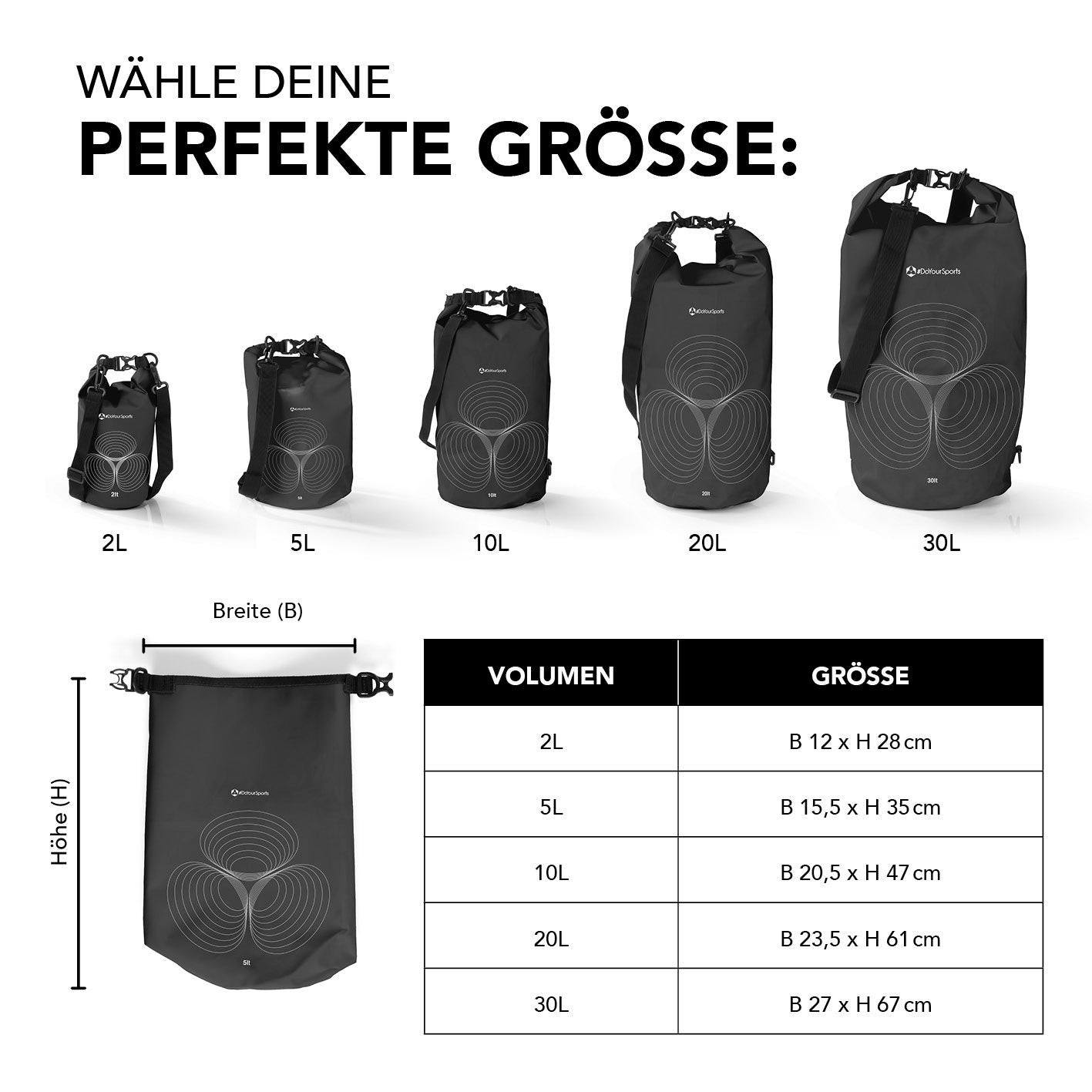 Dry Bag 5L - Schwarz