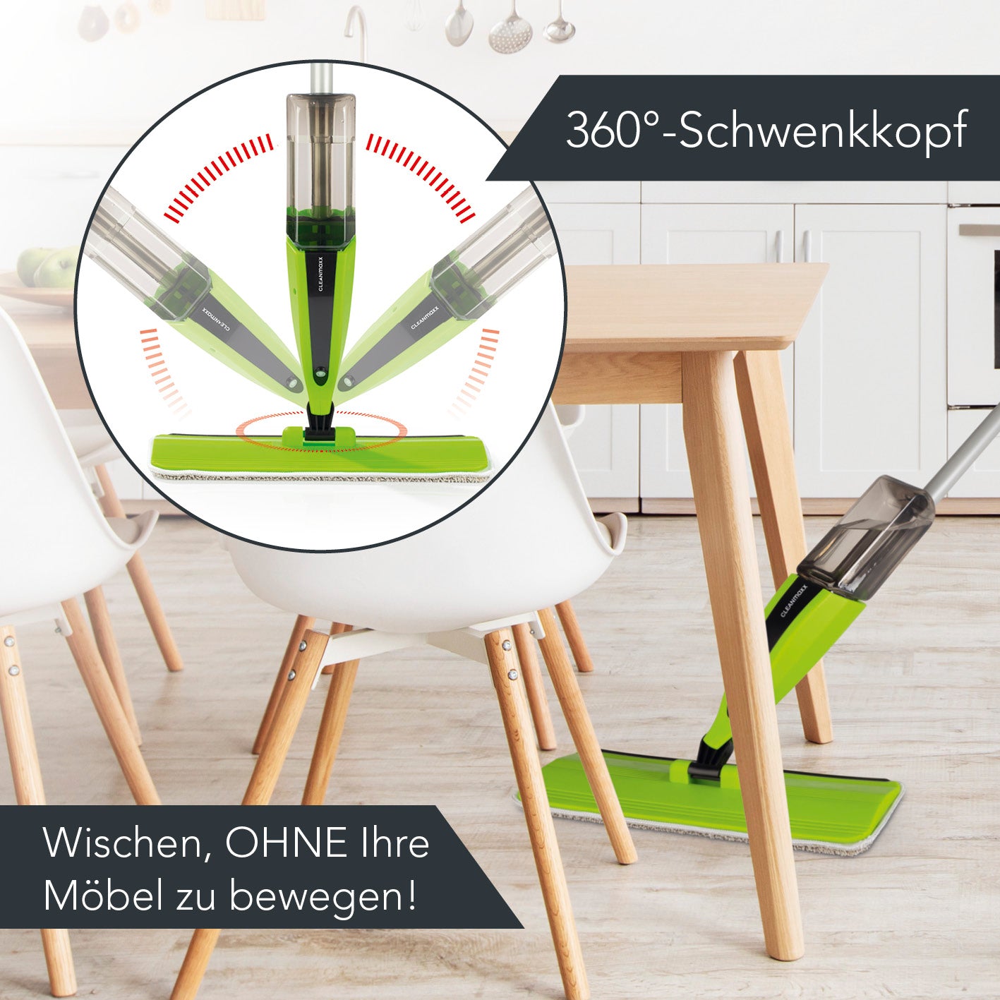 Spray-Mopp - limegreen/schwarz