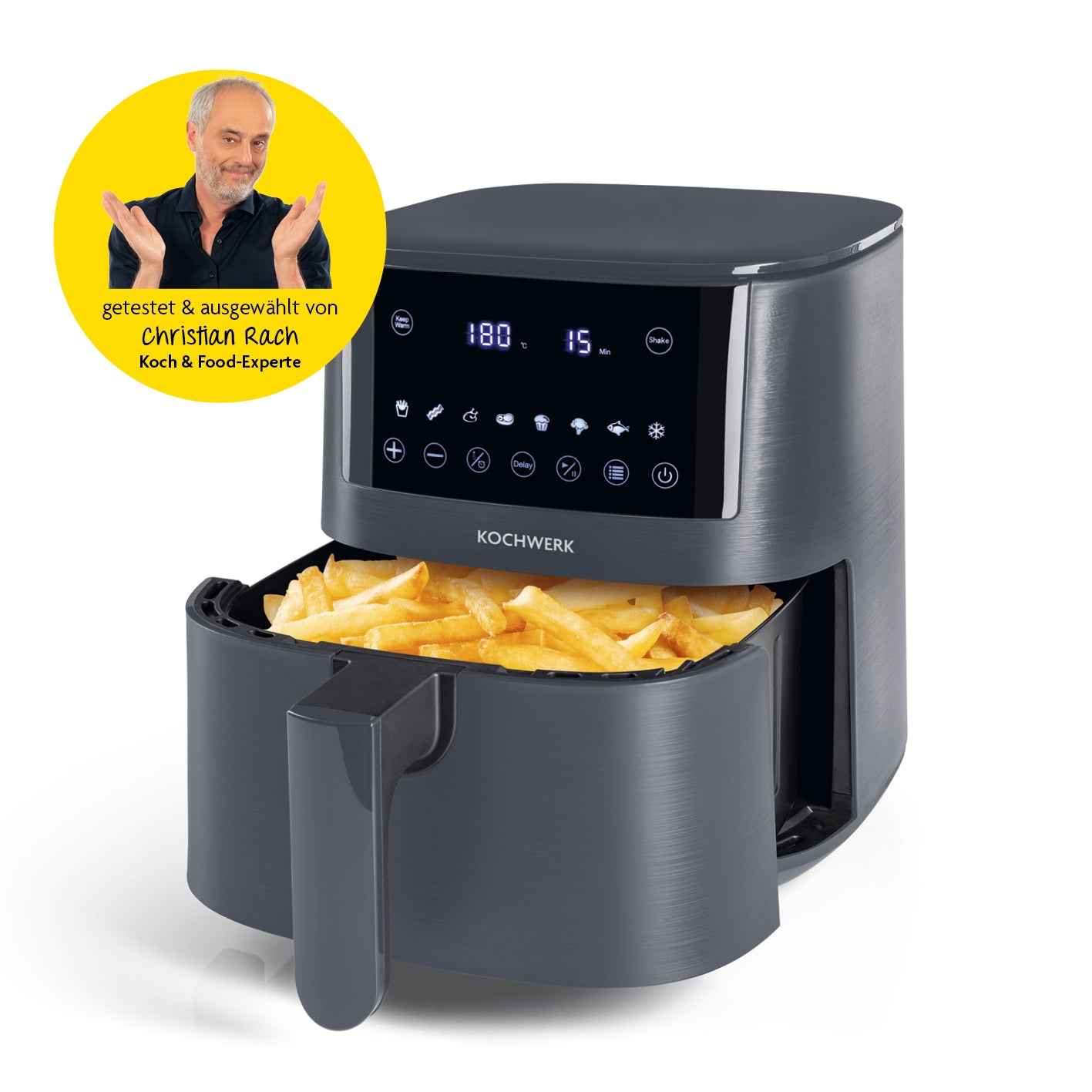 Rachs KOCHWERK Heißluft-Fritteuse Digital 4,2l mit Erinnerungsfunktion