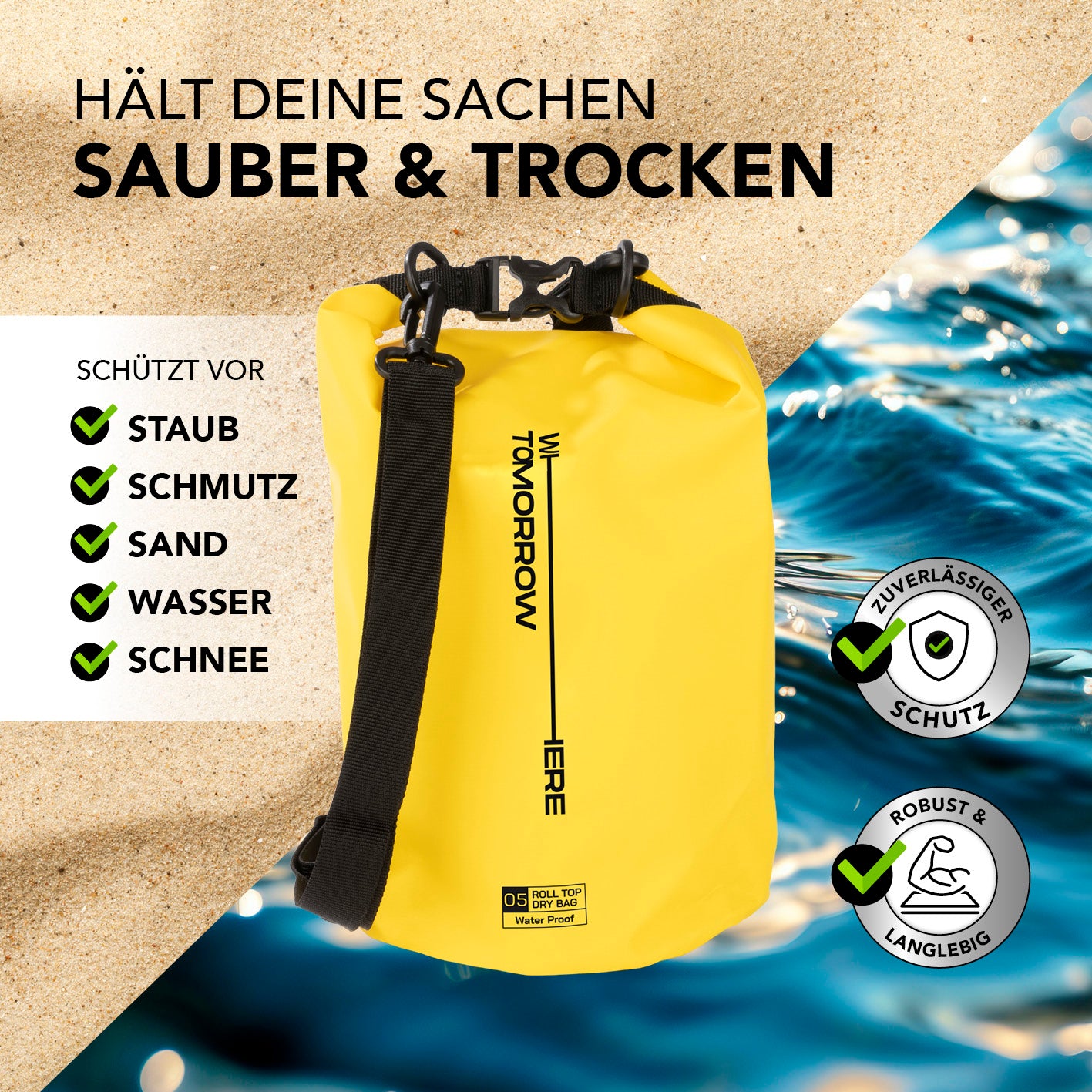 Dry Bag 5L - Style 02 - Gelb