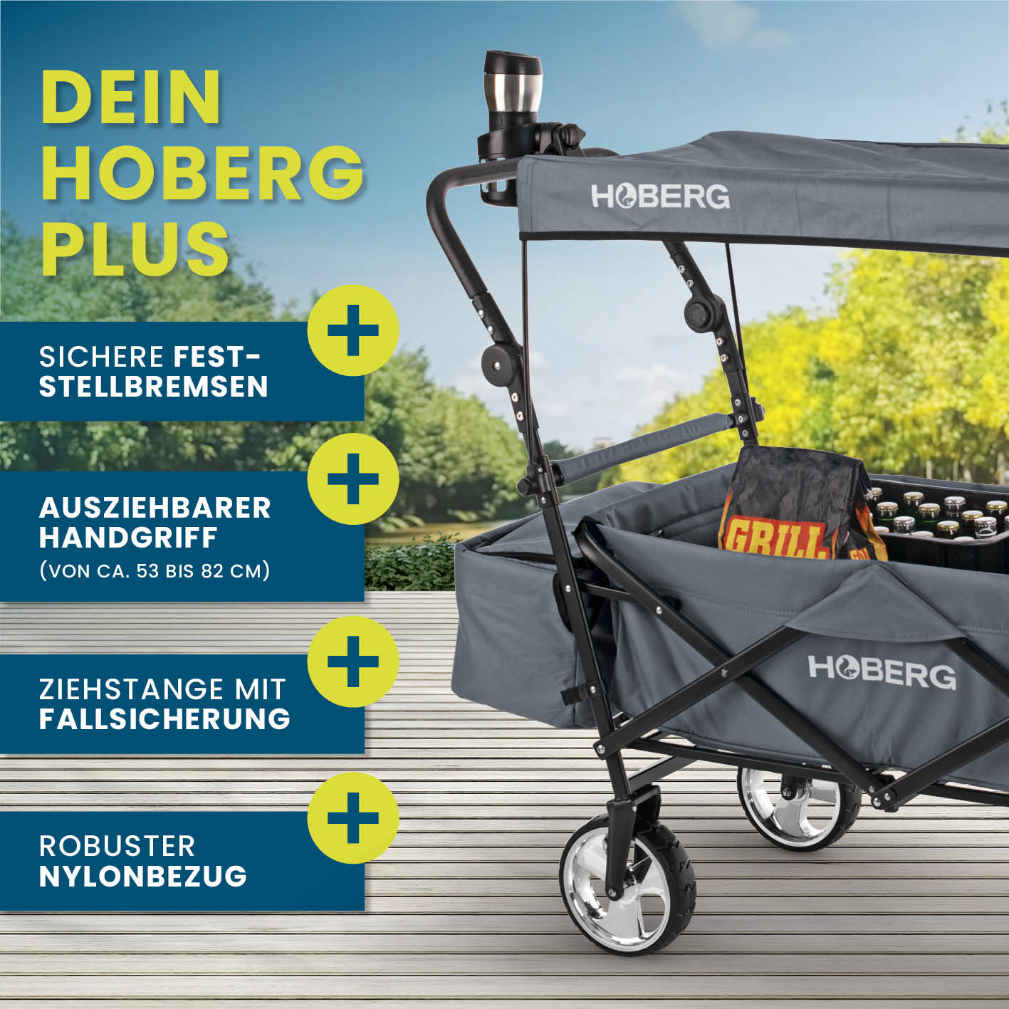 Faltbarer Bollerwagen - Grau