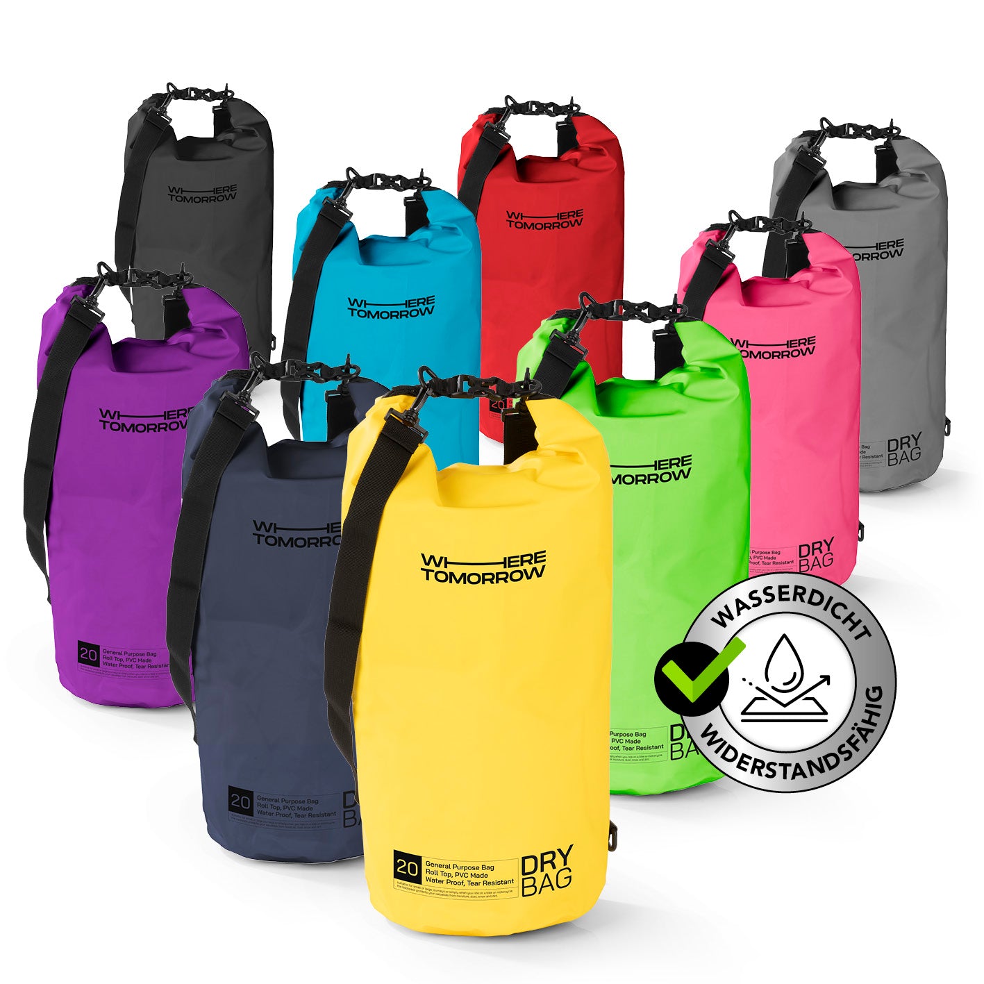 Dry Bag 20L - Style 01 - Gelb