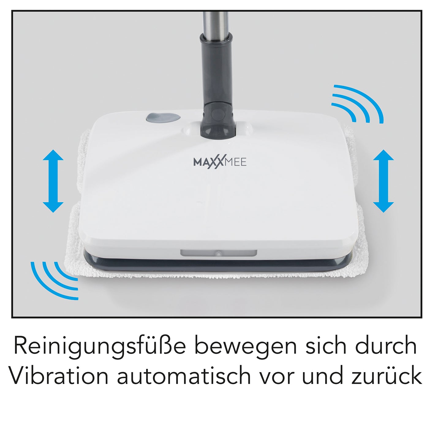 Akku-Vibrationsmopp mit Sprühfunktion - grau