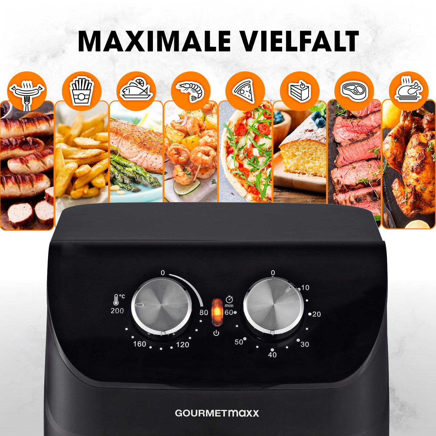 Heißluftfritteuse mit 4 Litern Fassungsvermögen - 1400 Watt