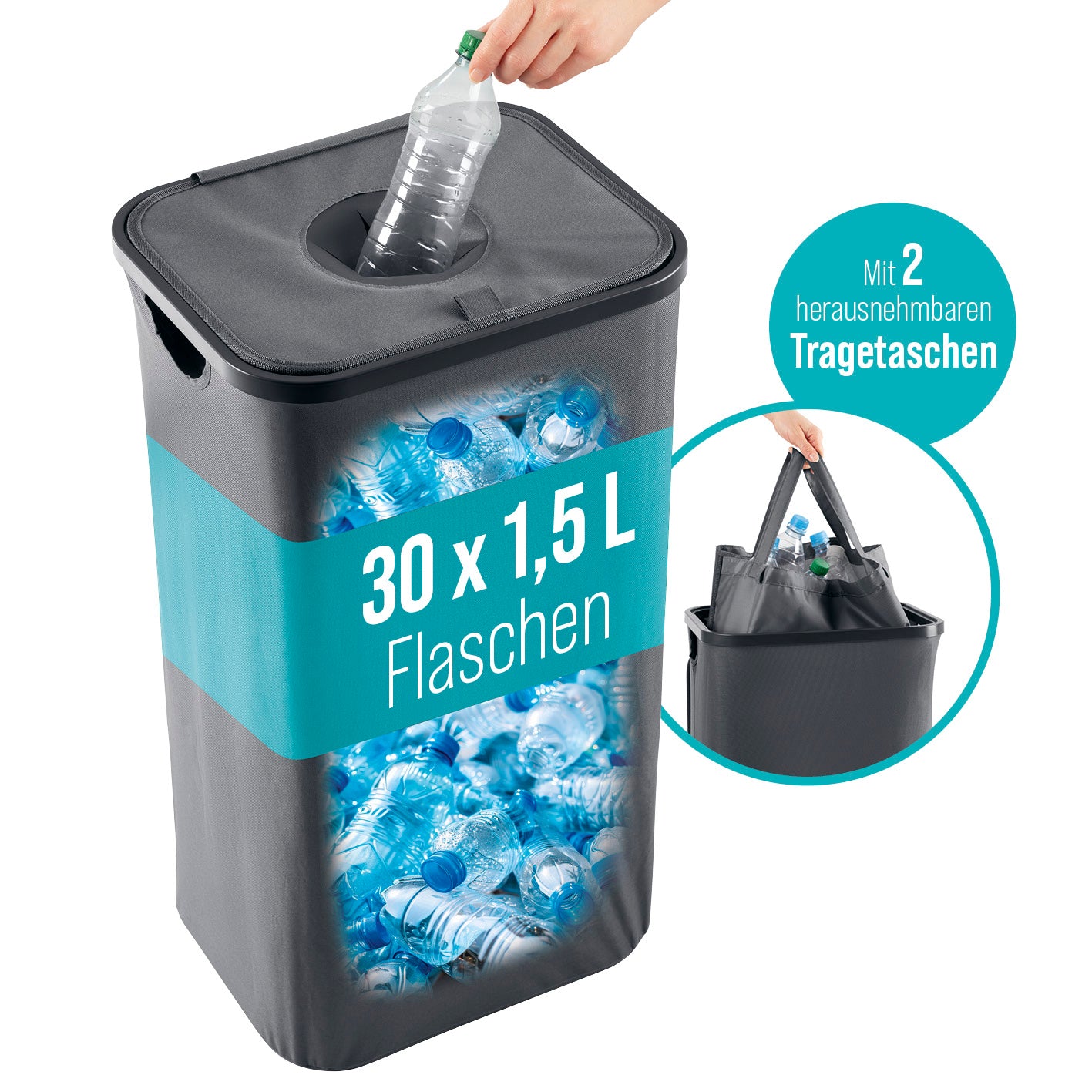 Pfandflaschen-Sammelbehälter - Anthrazit