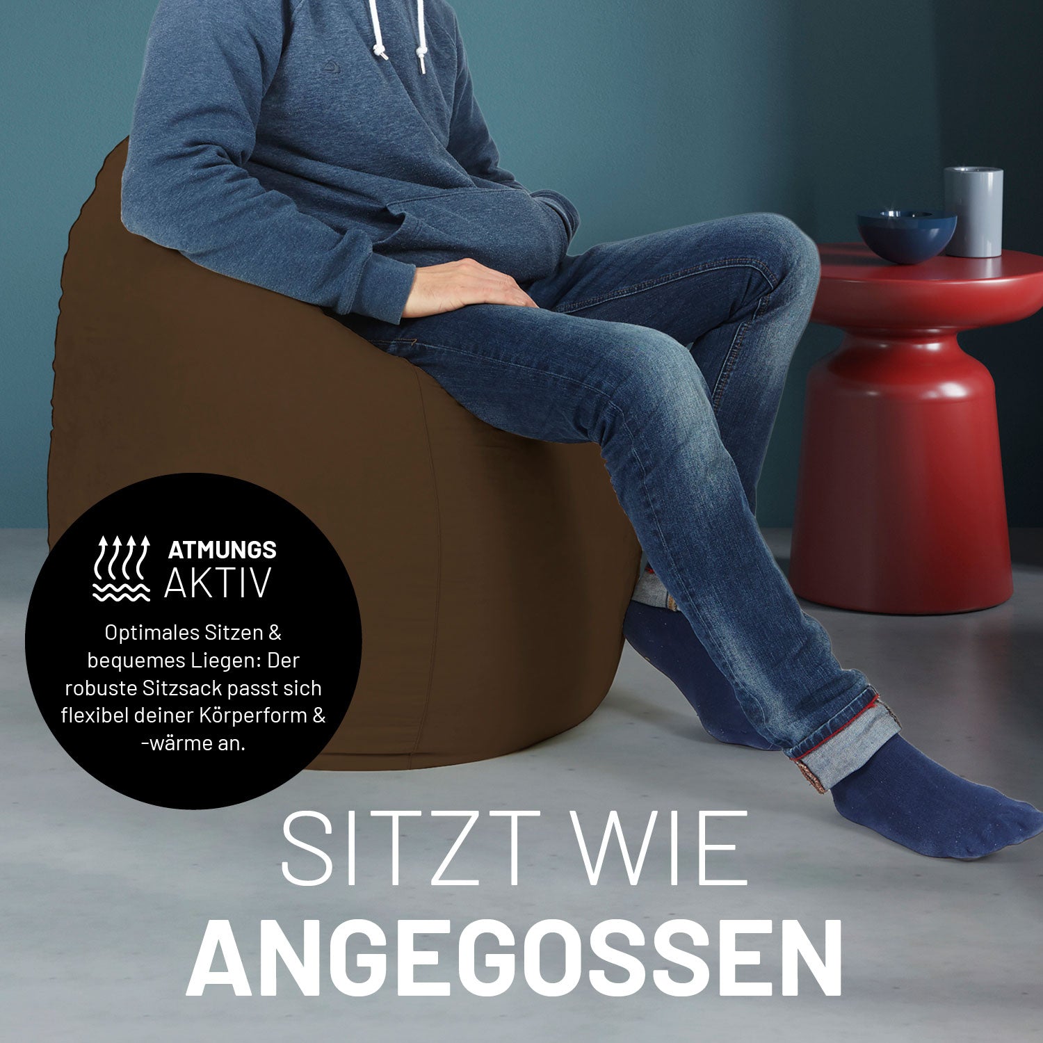 Luxury XL PLUS Sitzsack (220 L) - indoor - Braun