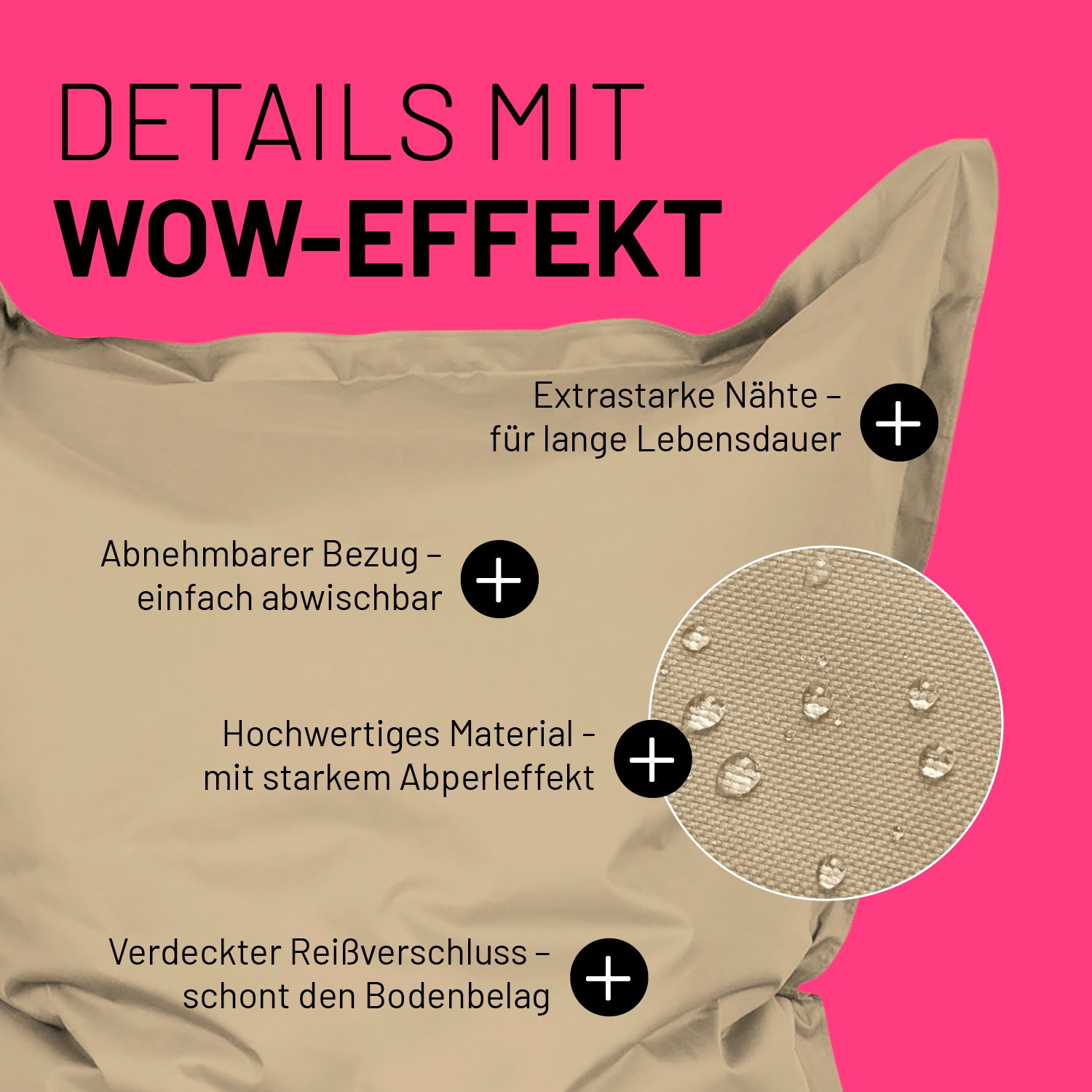 Sitzsack Classic XXL (380 L) - indoor & outdoor - Beige