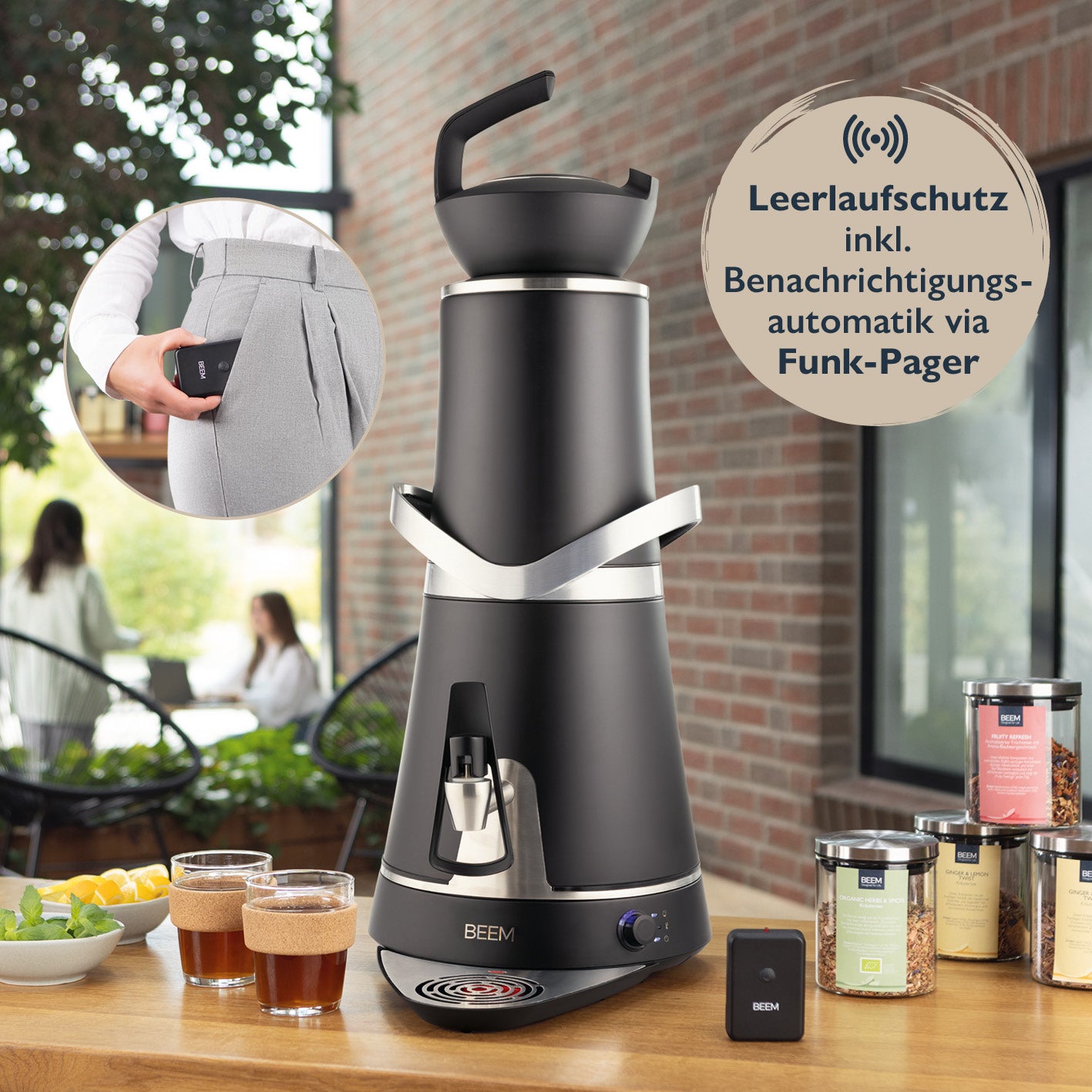 Samowar Amira mit Dispenser 10l - 2000W - schwarz matt