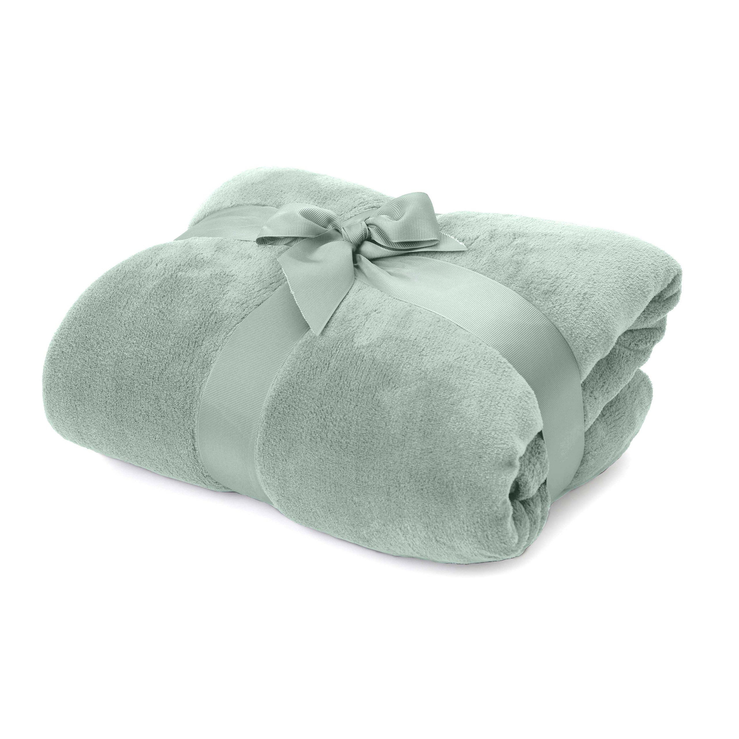 Kuscheldecke - 220x240 cm - Sofadecke & Tagesdecke - Aloegrün
