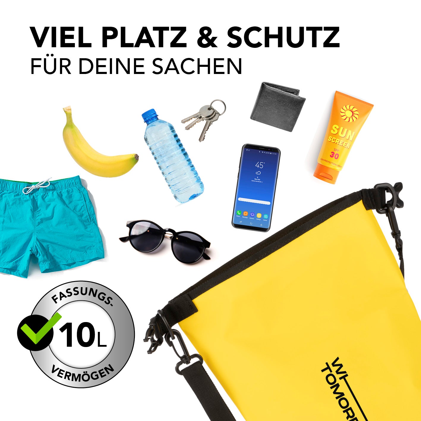 Dry Bag 10L - Style 02 - Gelb