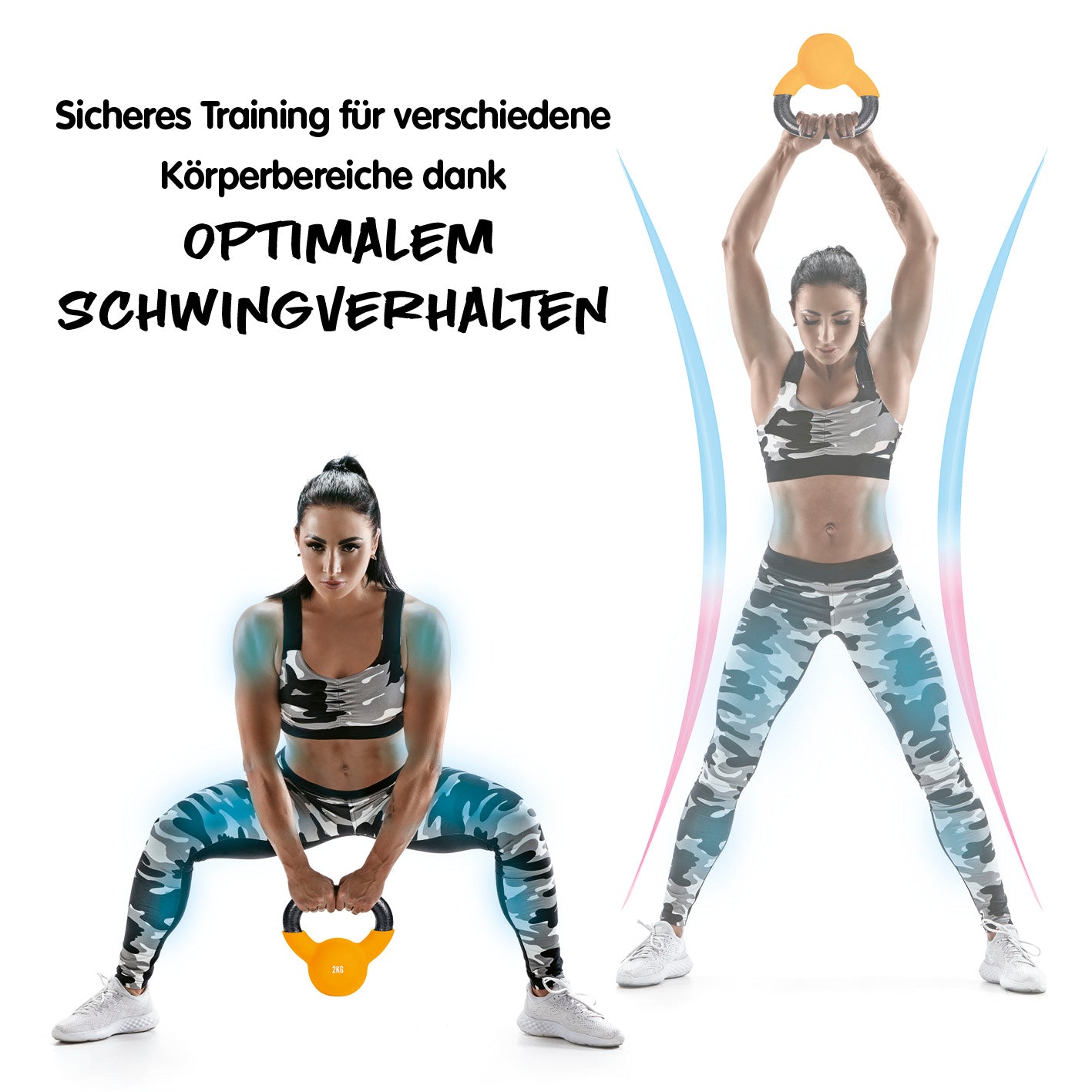 Kettlebell - Kugelhantel aus Gusseisen - 2 kg