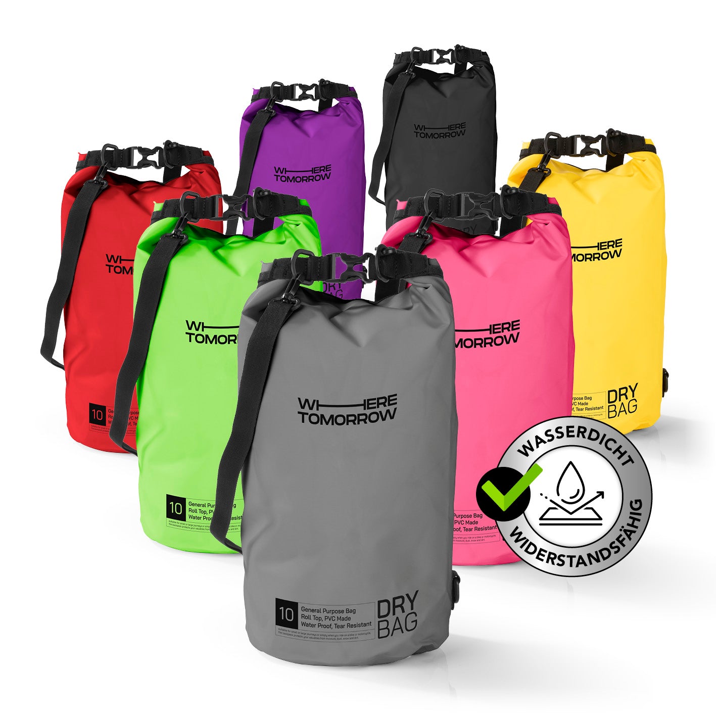 Dry Bag 10L - Style 01 - Grau