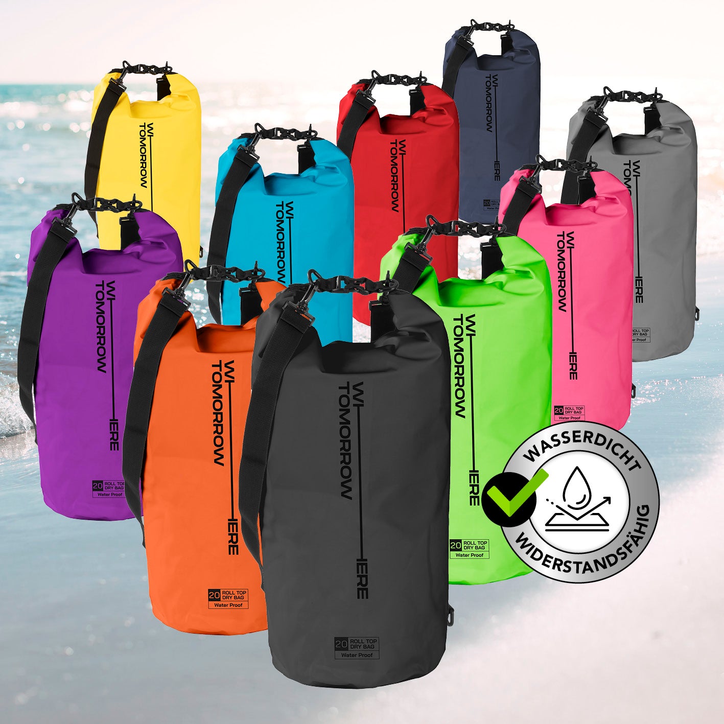 Dry Bag 20L - Style 02 - Schwarz