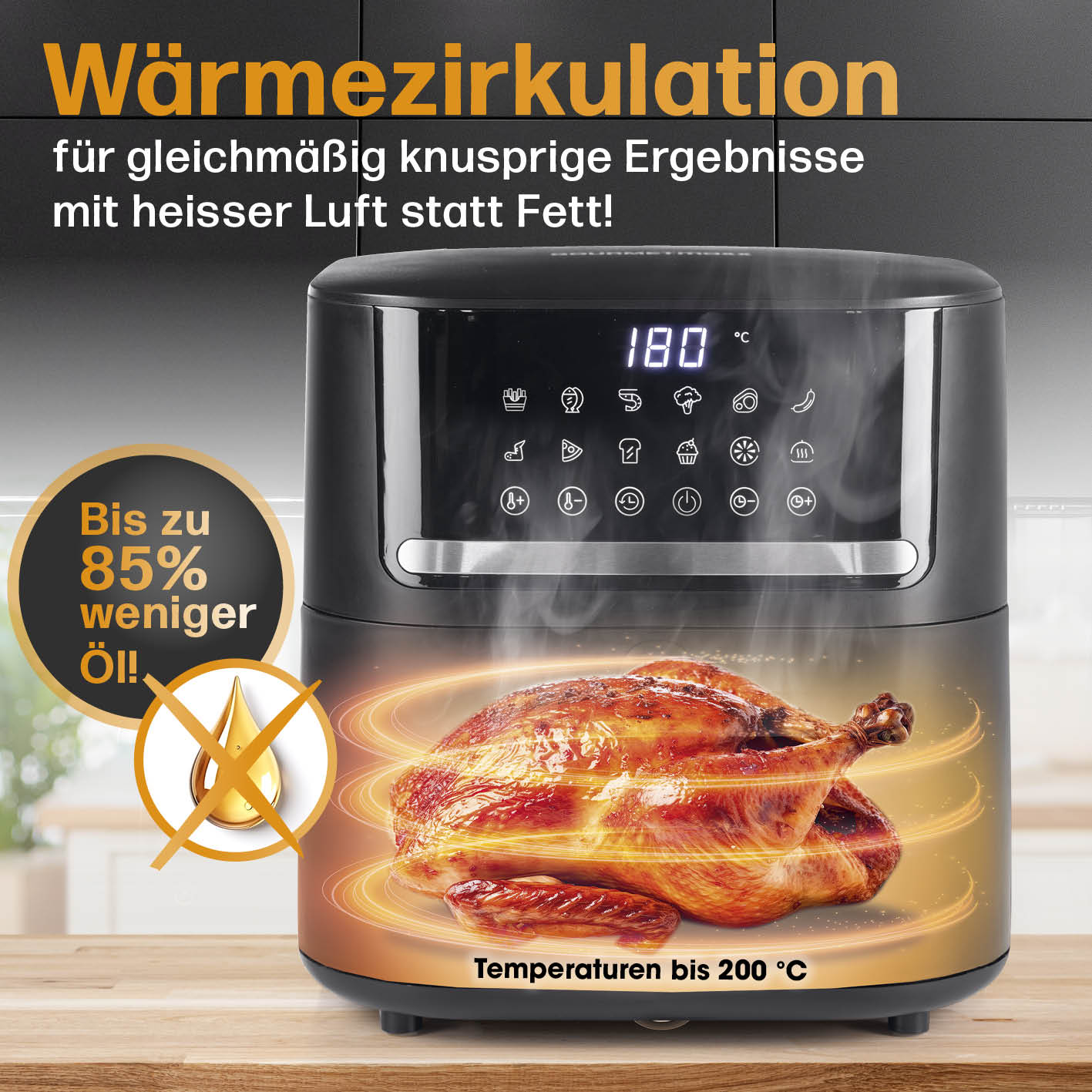 4in1-Heißluftfritteuse - 6 l