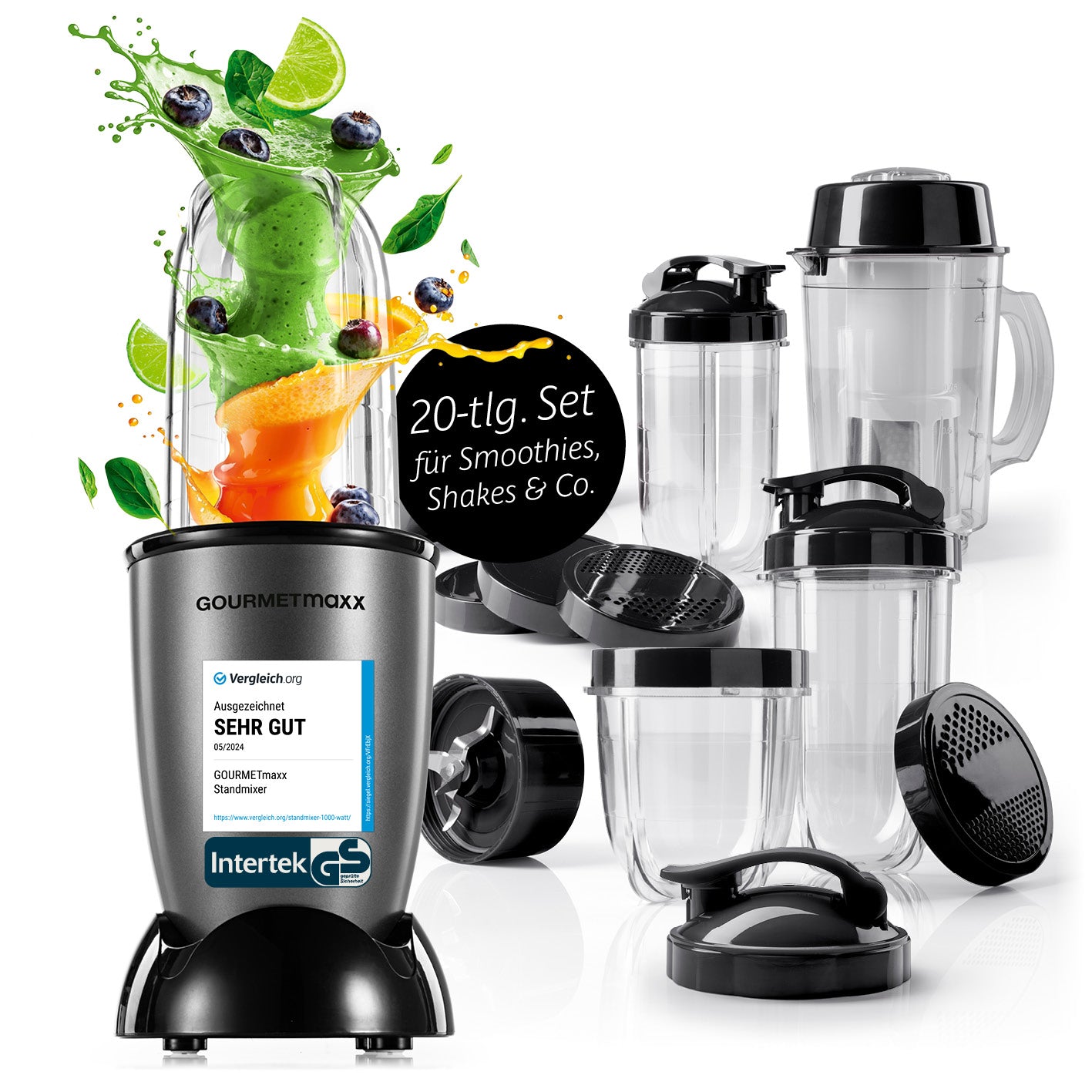 Mr. Magic Power 400 Pro mit Zubehörset XL - Anthrazit/Schwarz