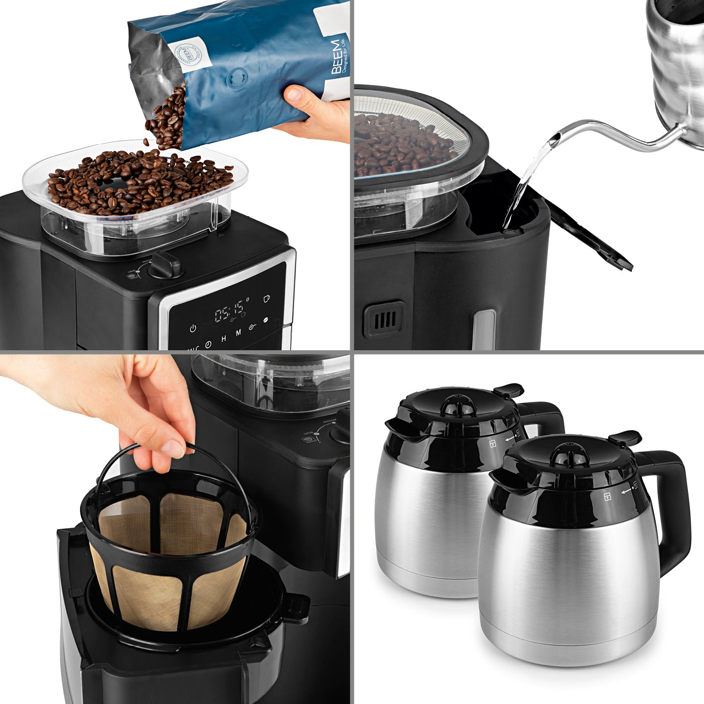 FRESH-AROMA-PERFECT III Filterkaffeemaschine mit Mahlwerk - 2x Thermo