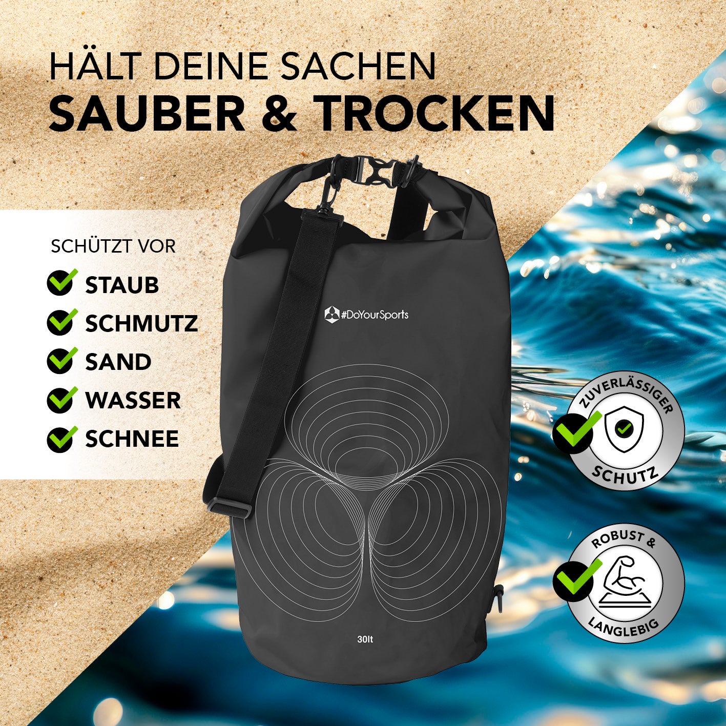 Dry Bag 30L - Schwarz