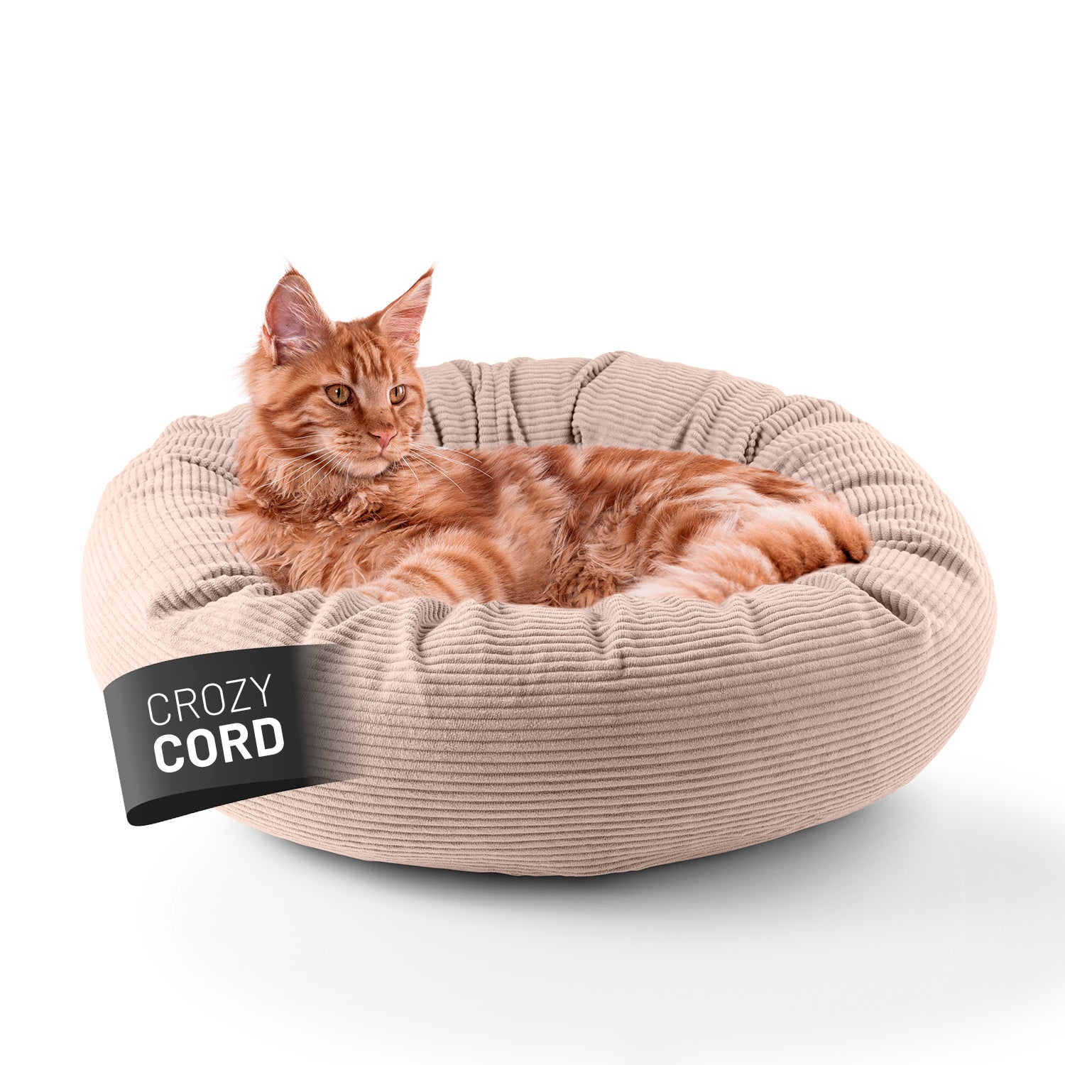 Komfort-Katzenbett aus der LUMALAND Cord-Reihe - Ø 60 cm - Rosé