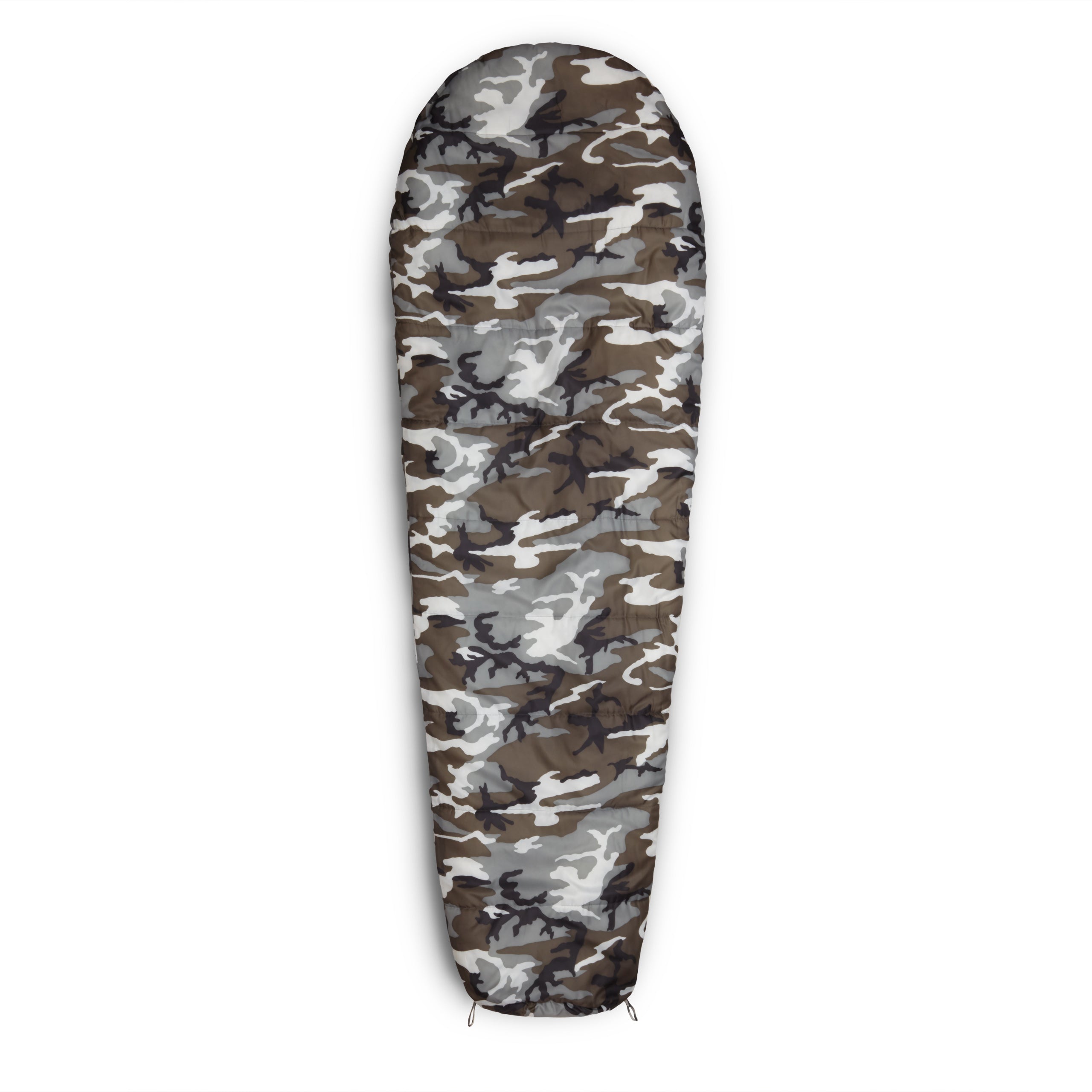 Camping Schlafsack Classic - Mumienschlafsack mit Tasche - 230 x 80 x 55 cm - Camouflage Grau