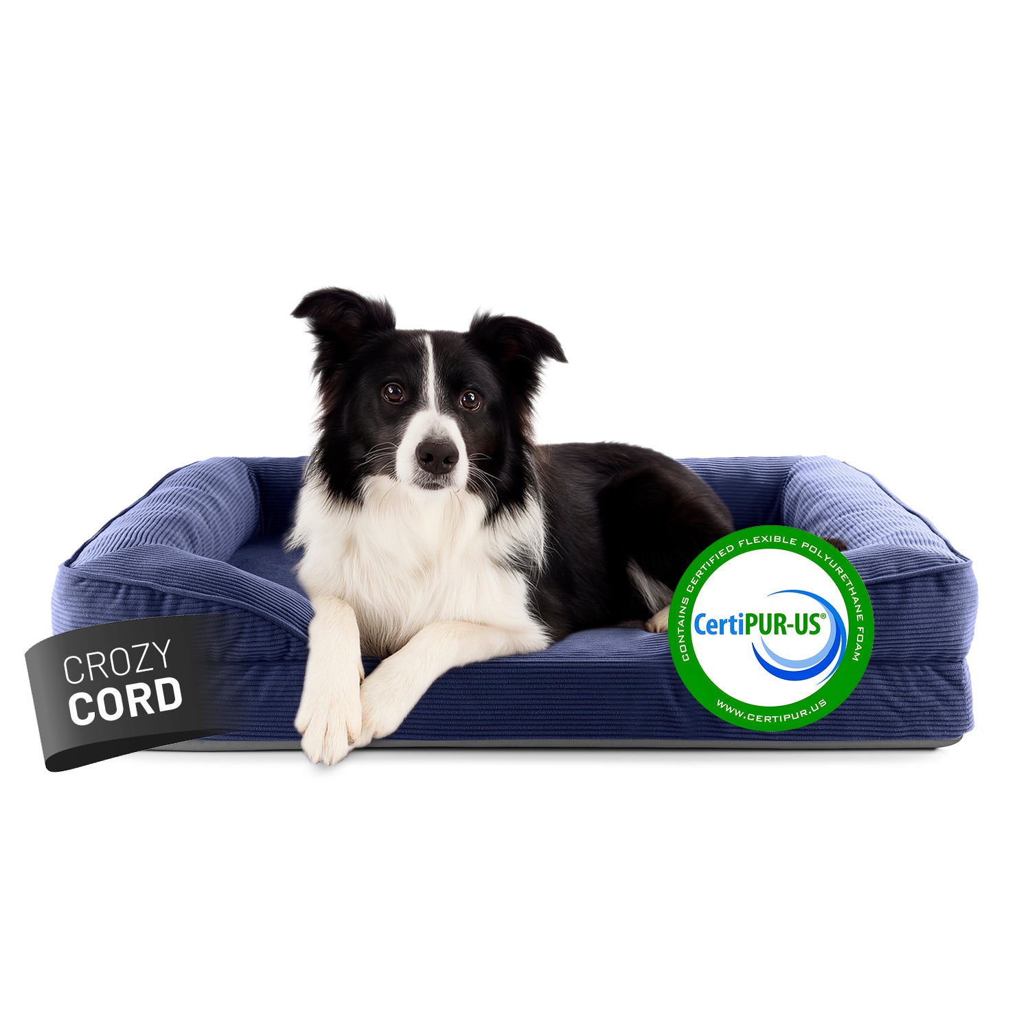 Komfort-Hundebett aus der LUMALAND Cord-Reihe - Gr. M - 90 x 65 cm - Grau