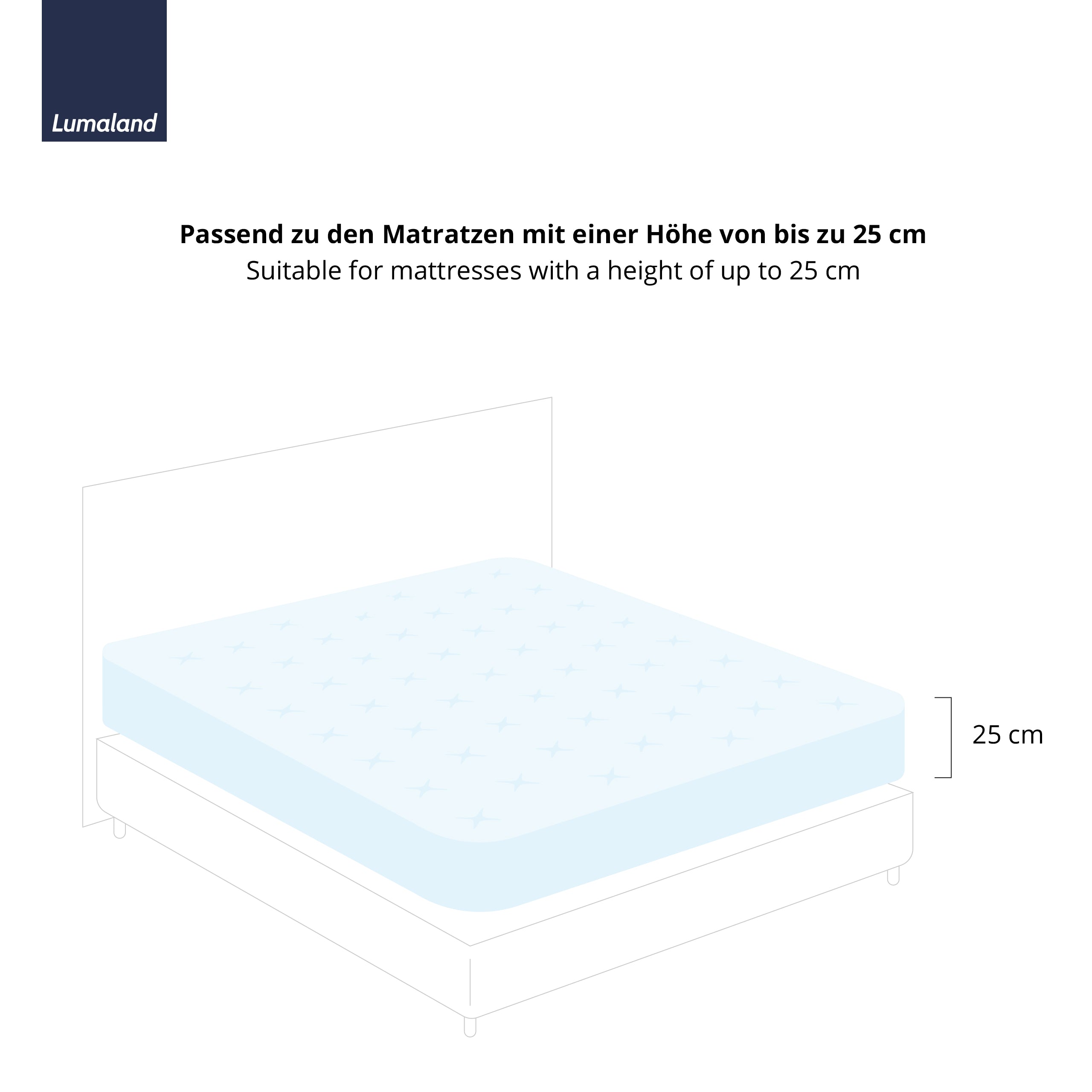 Comfort Jersey Spannbettlaken - 160 g/m² 100% Baumwolle - 180-200 x 200 cm - Weiß