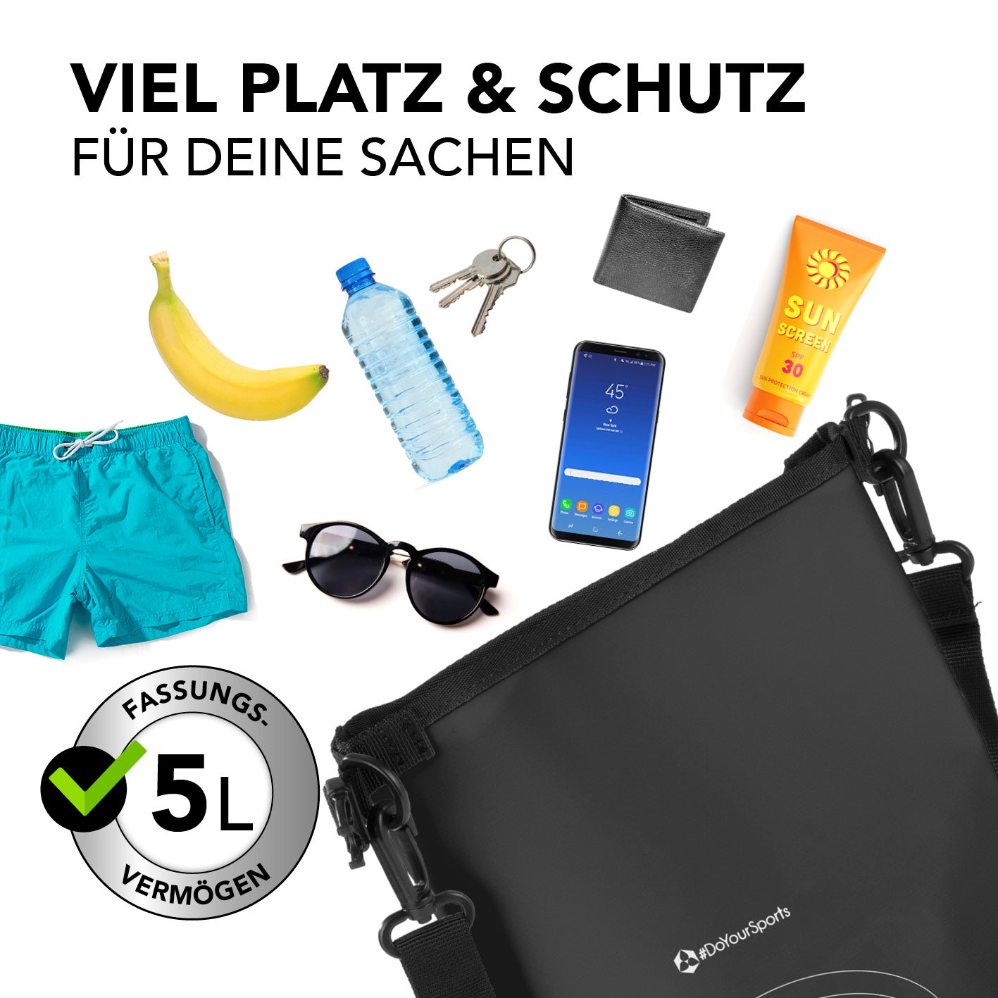 Dry Bag 5L - Schwarz