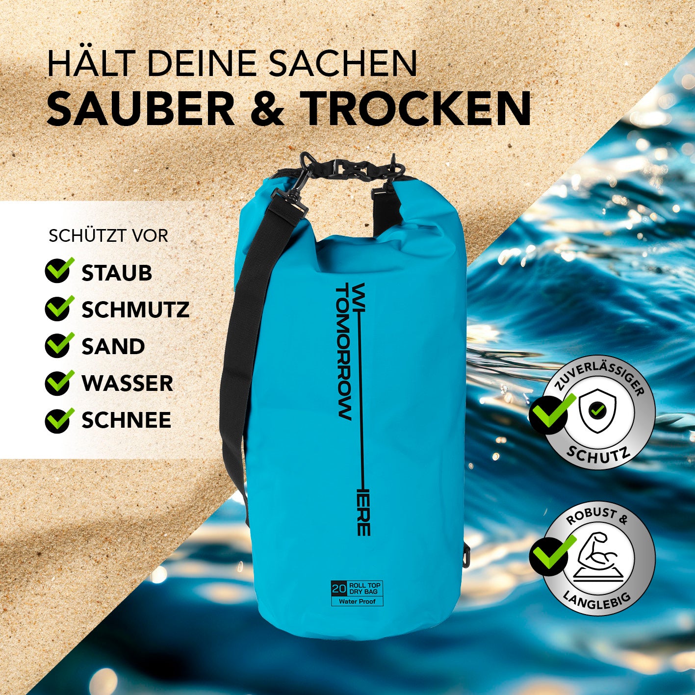 Dry Bag 20L - Style 02 - Himmelblau
