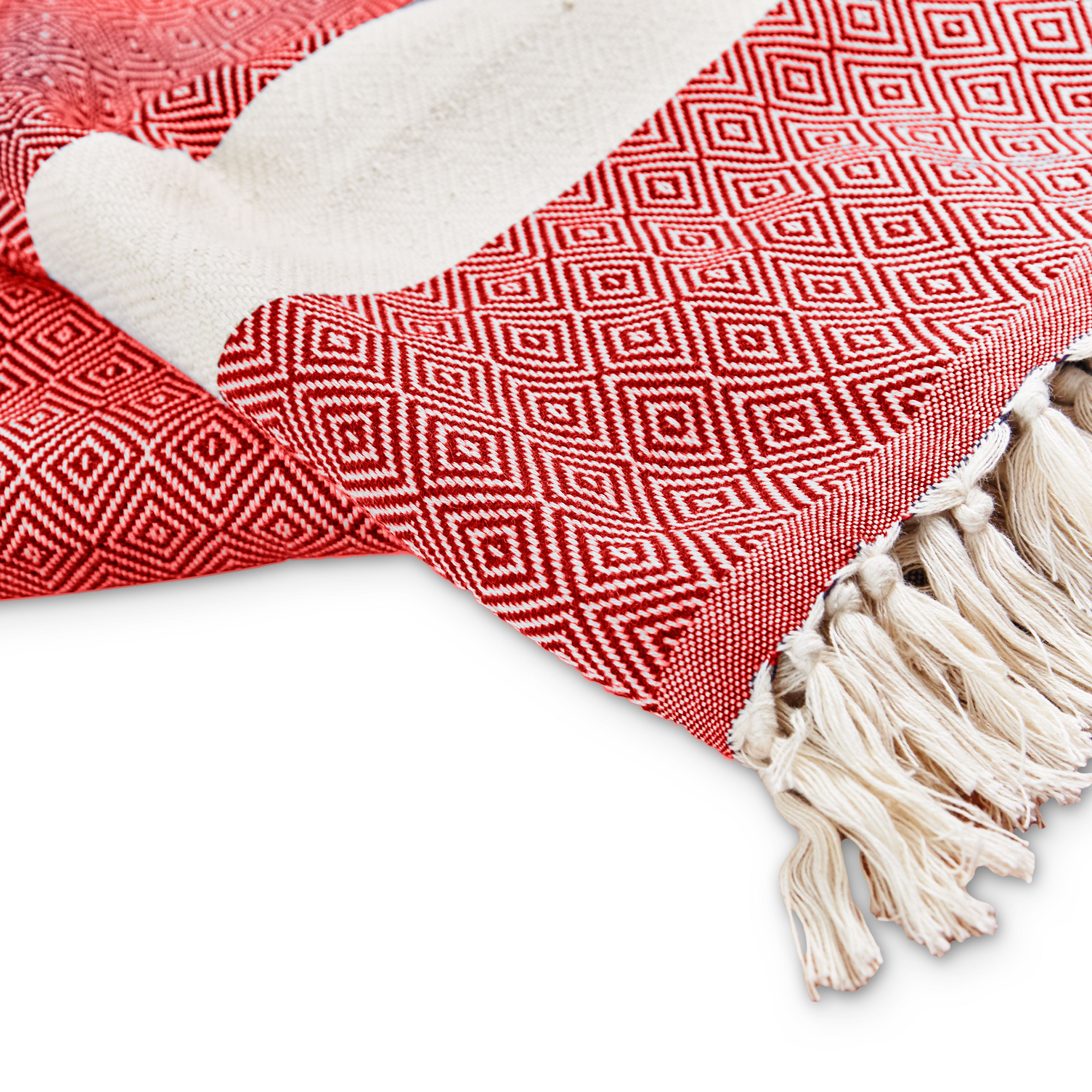 Baumwolldecke / Tagesdecke aus 100 % Baumwolle - ca. 200 x 240 cm - Rubin Rot