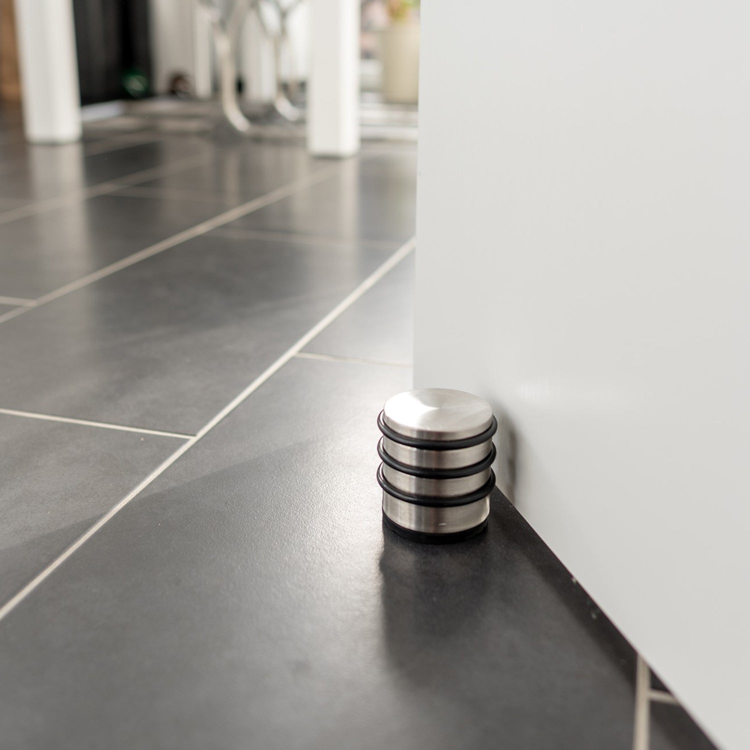 Edelstahl Türstopper Chrom-Design hoch 2 Stück