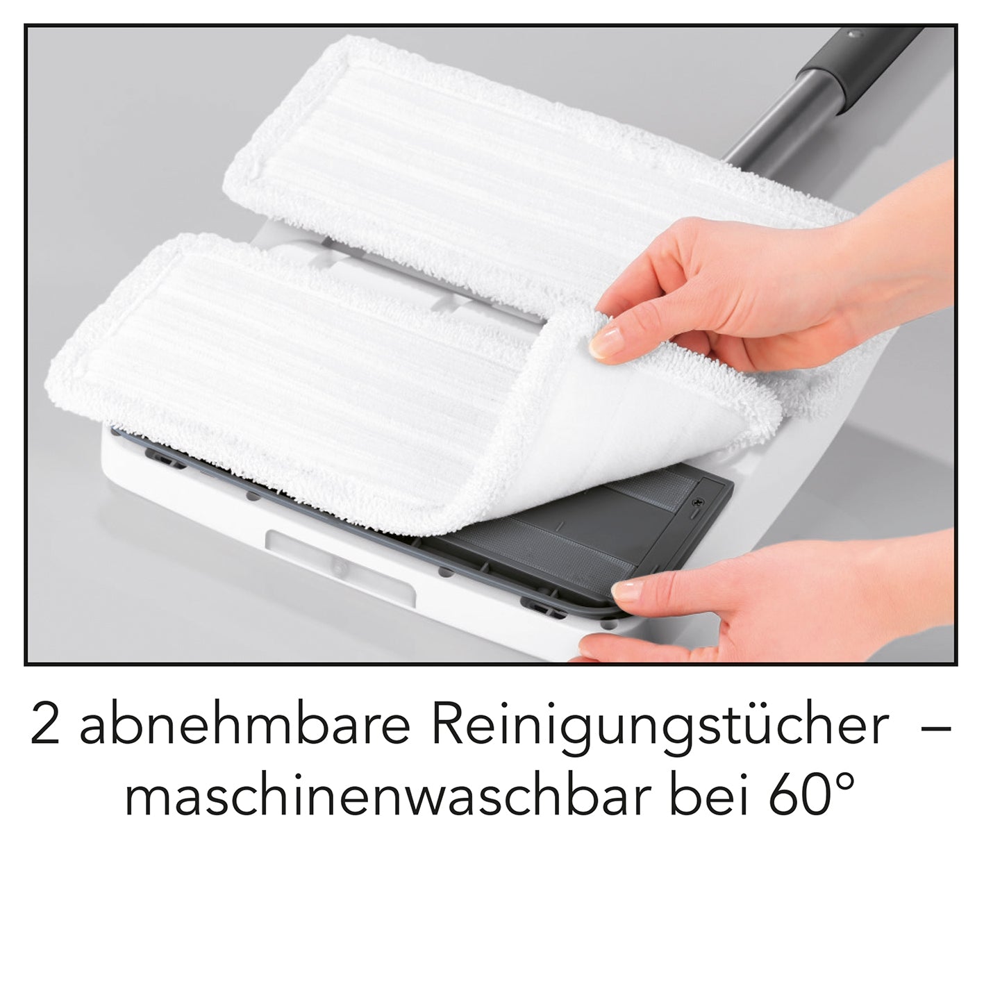 Akku-Vibrationsmopp mit Sprühfunktion - grau