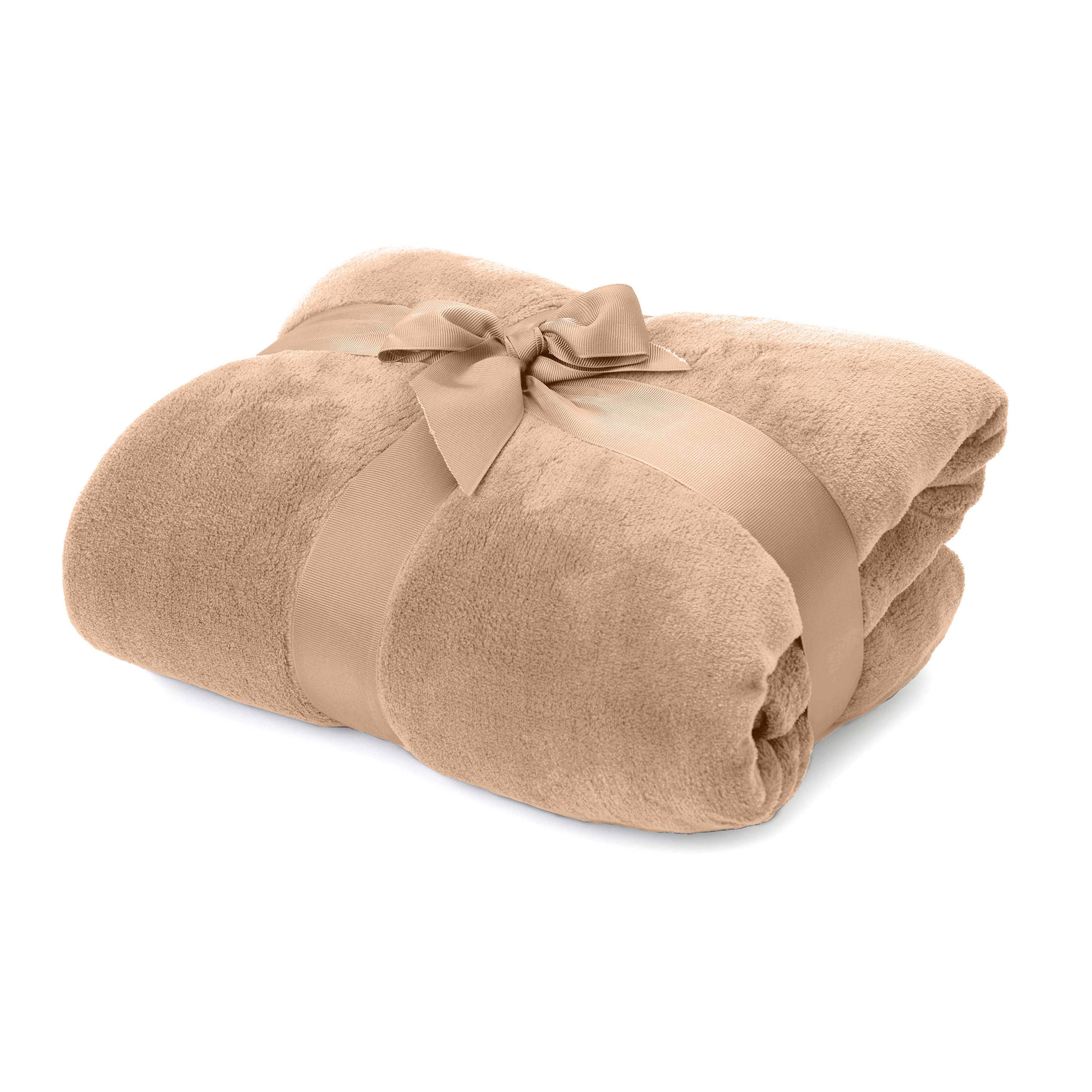 Kuscheldecke - 220x240 cm - Sofadecke & Tagesdecke - Hellbraun